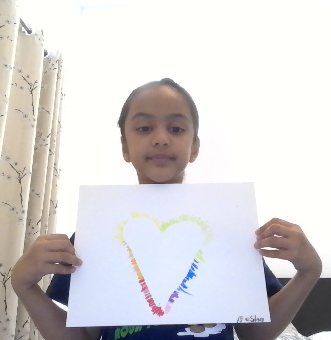 rainbow heart art
