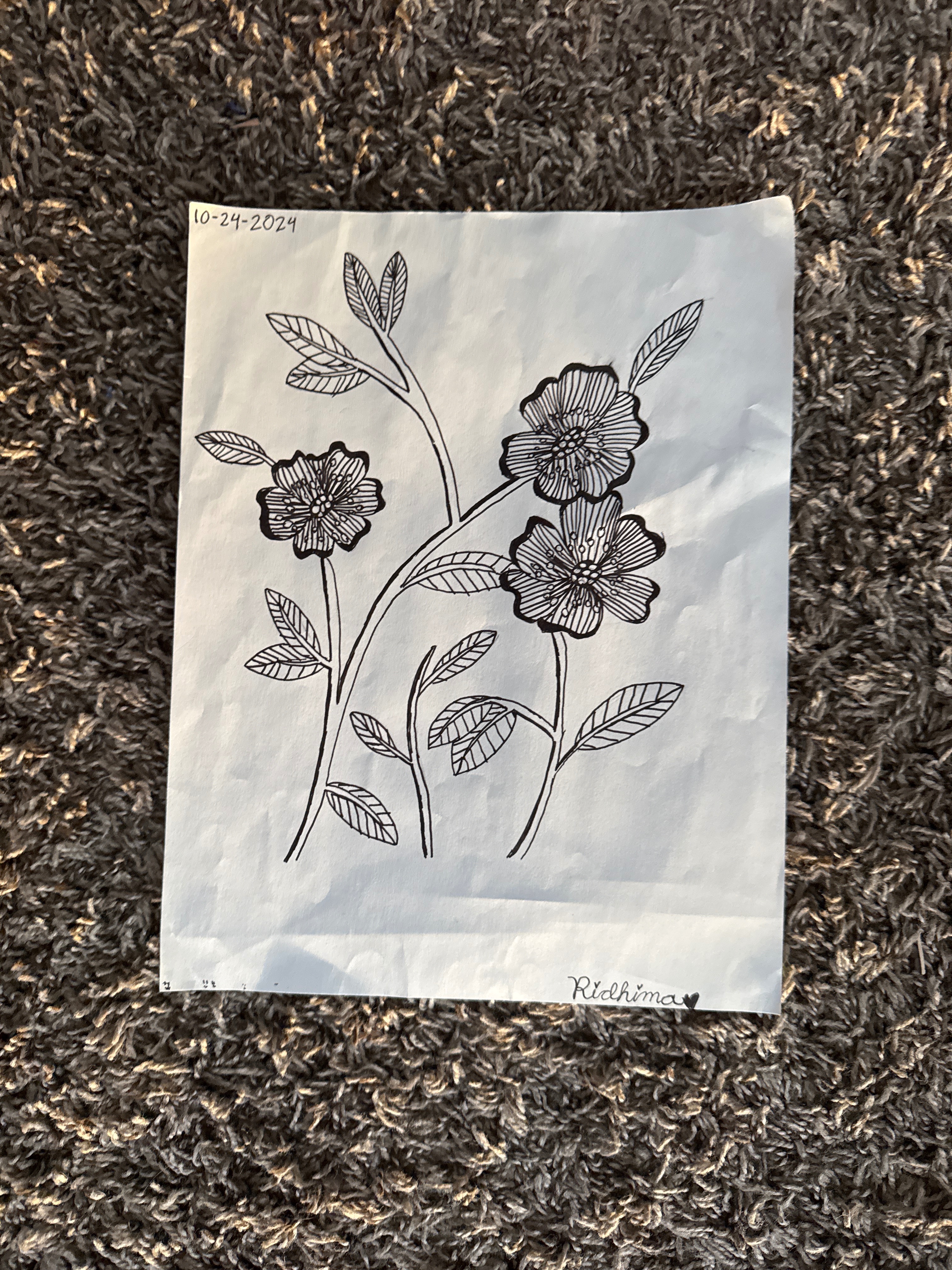 Black and white flowers 