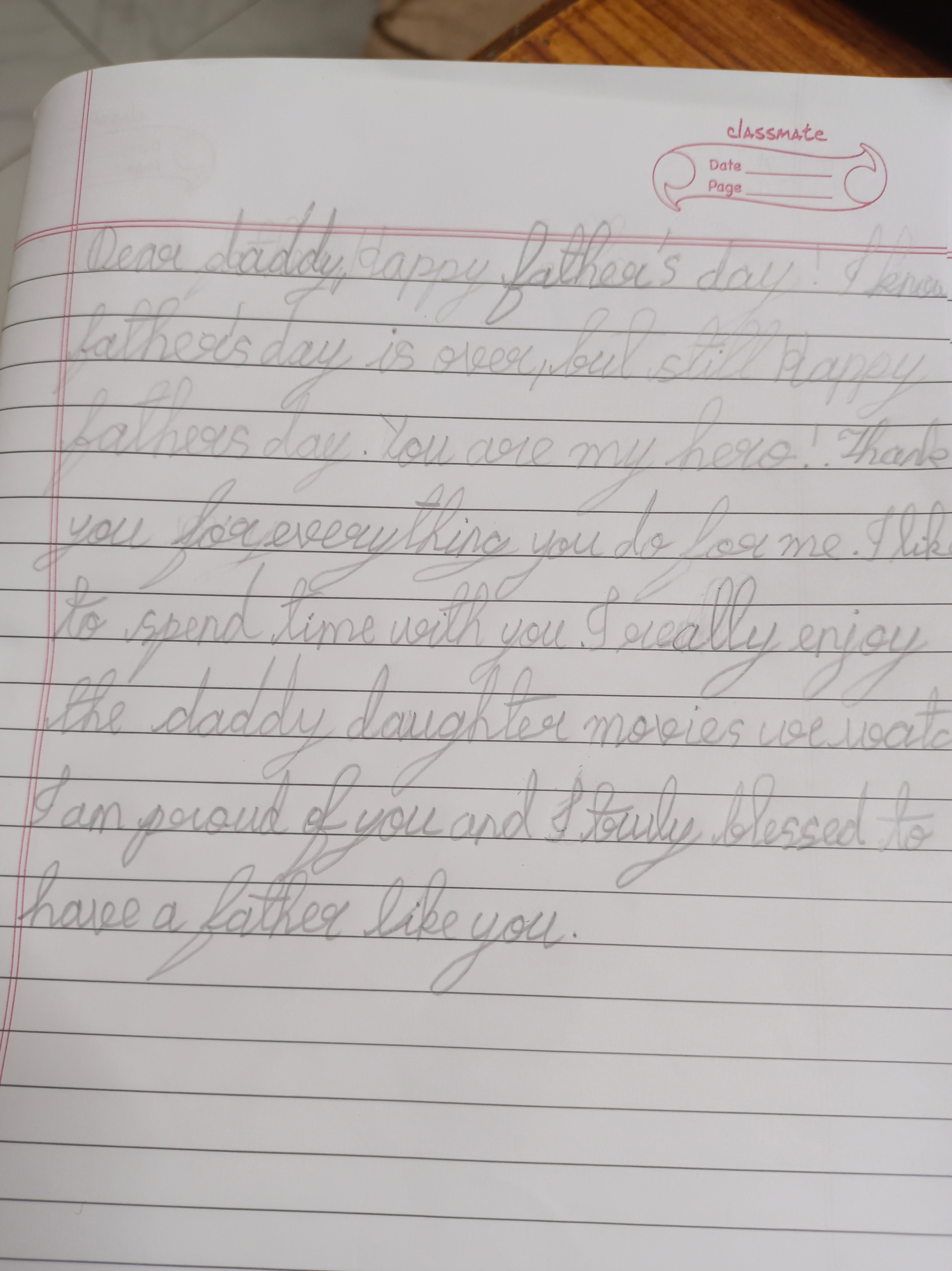 Letter to father - Jiah