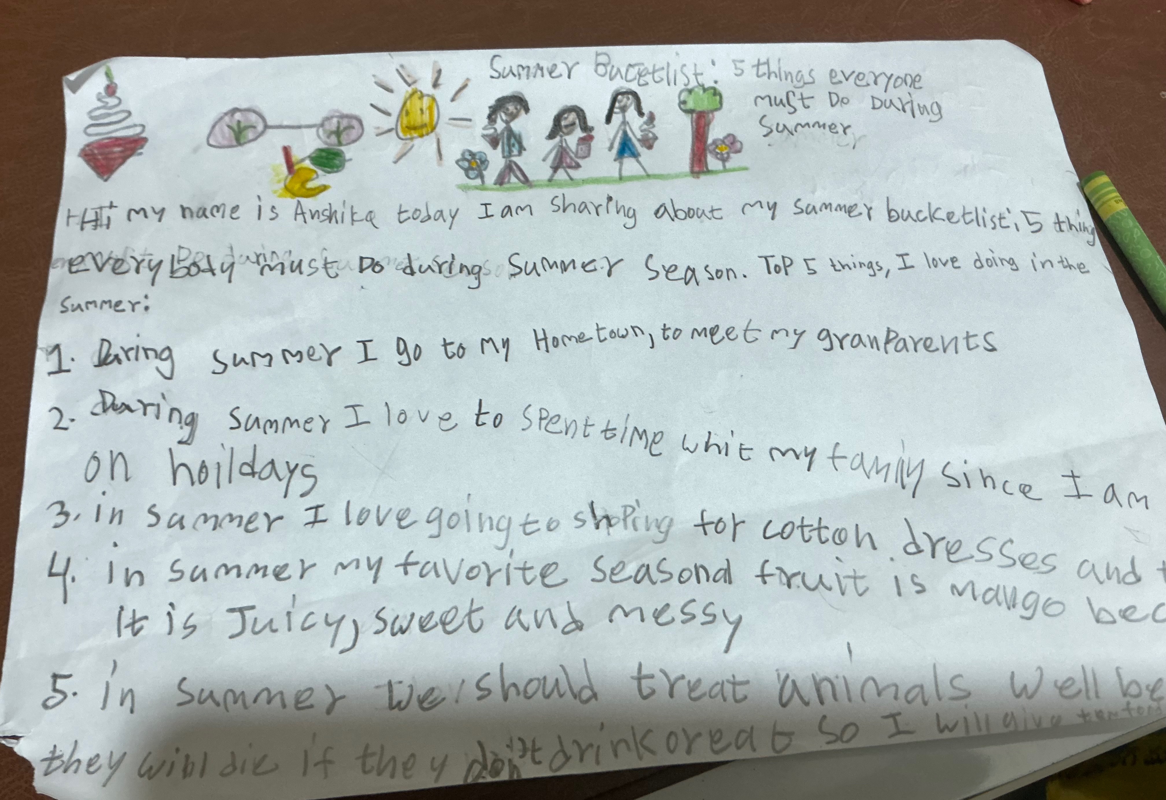 Think about my summer bucket list