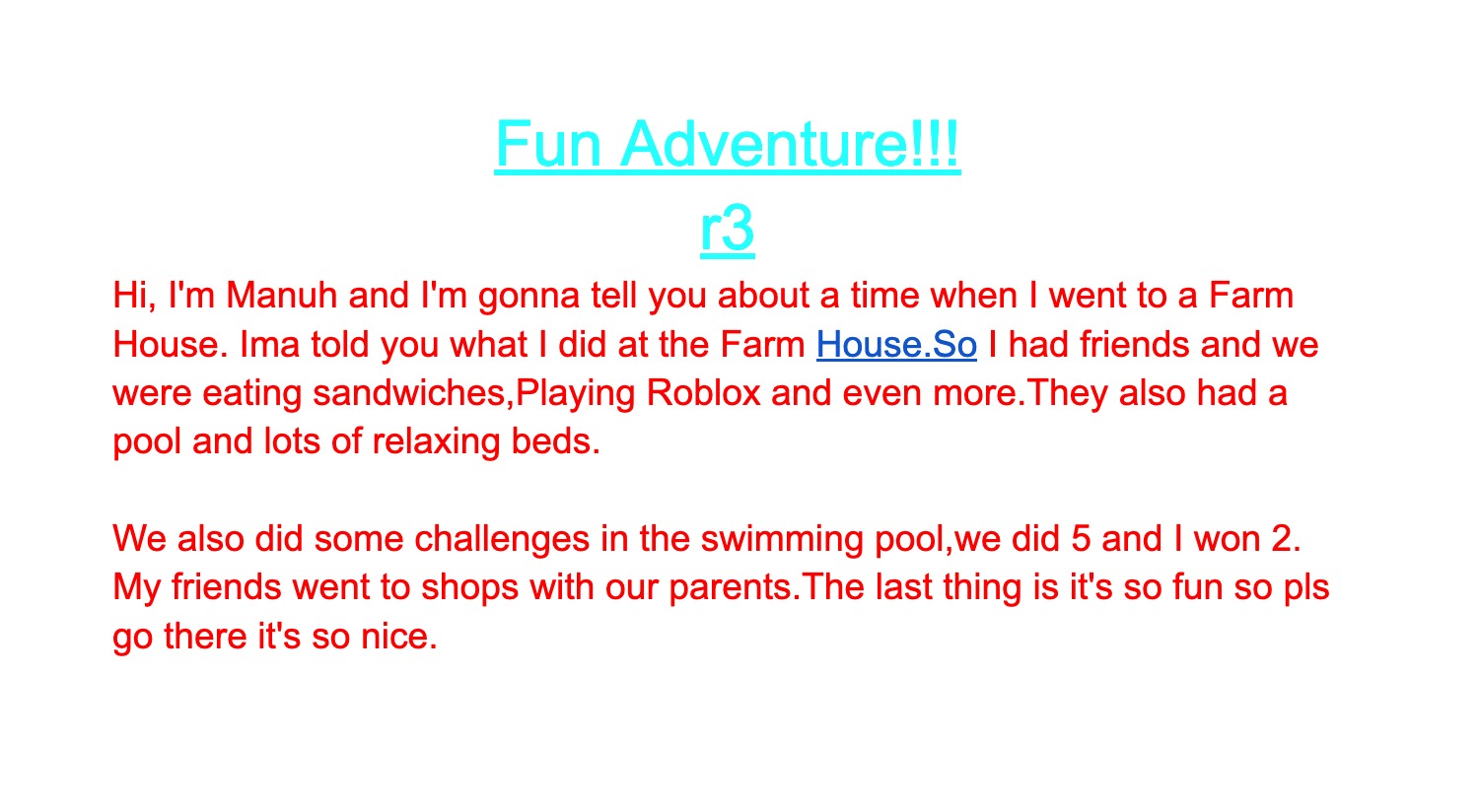Fun Adventure - Manuh Yellamati