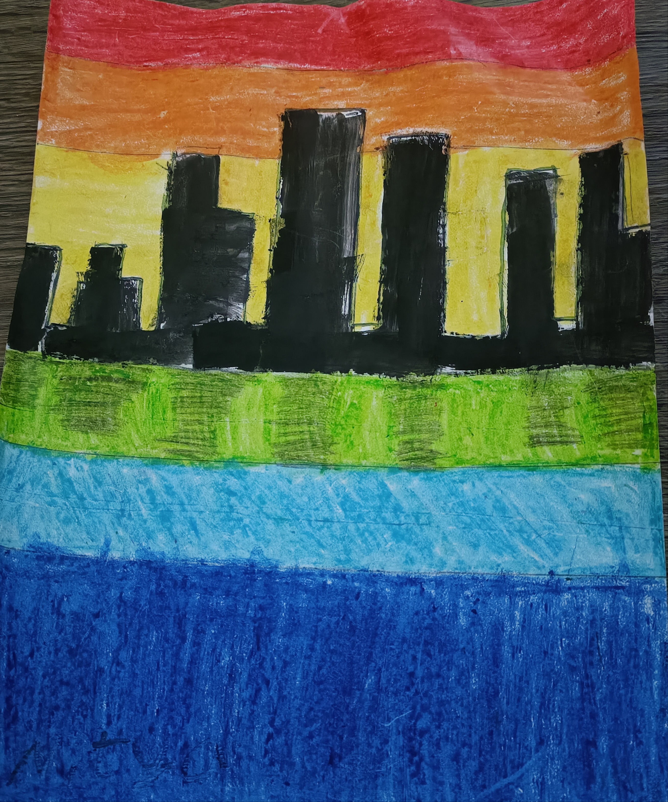 Oil Pastel colors art