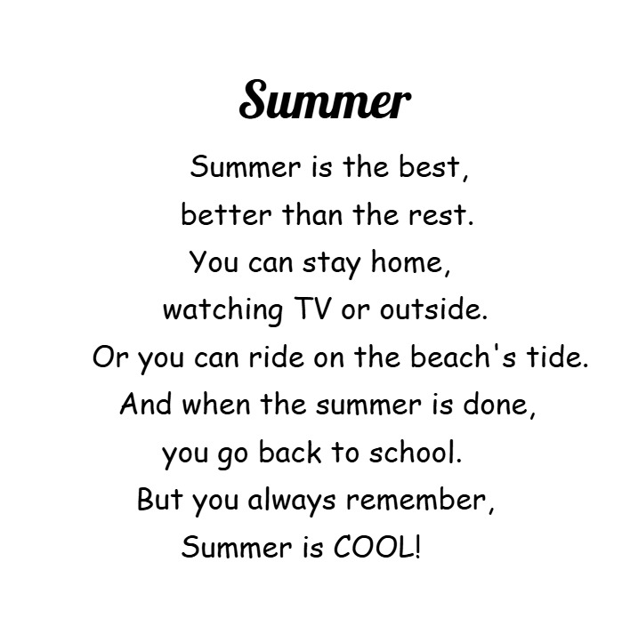 Zahra Poem For Summer.