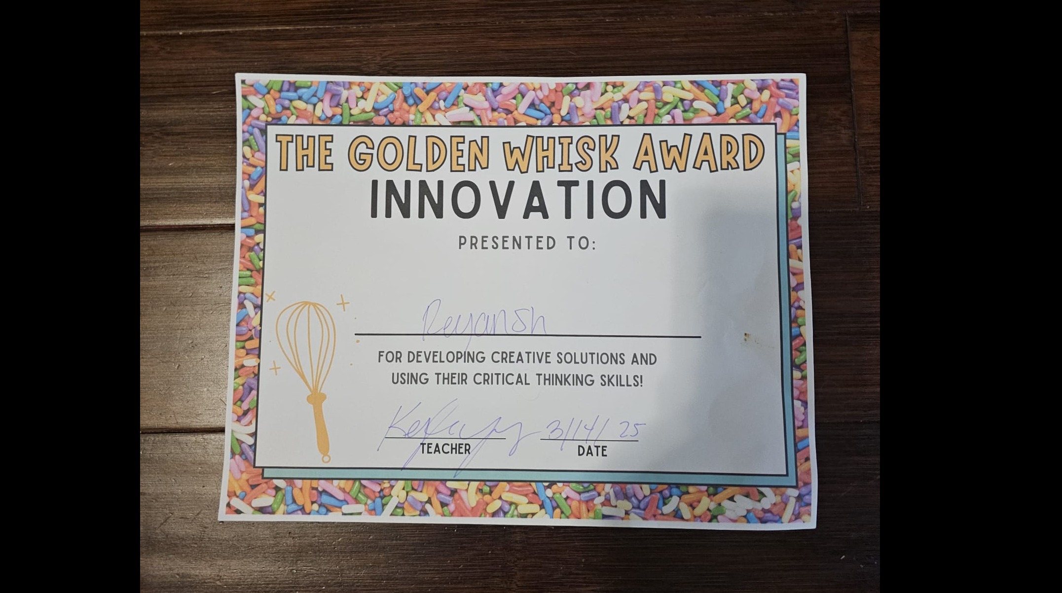 The Golden Whisk Award Innovation