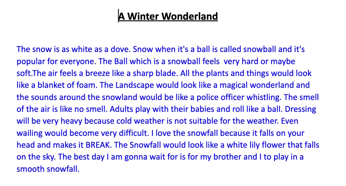 A Winter WonderLand