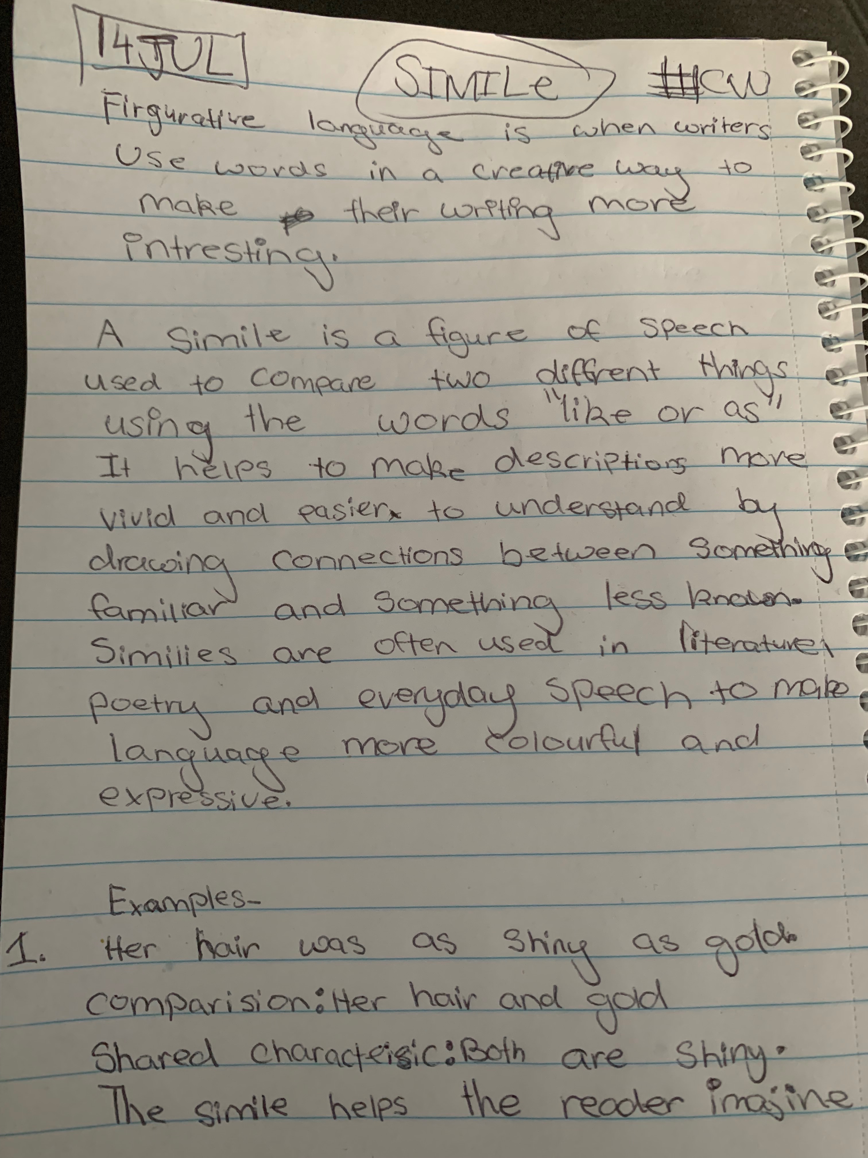 Simile examples 1