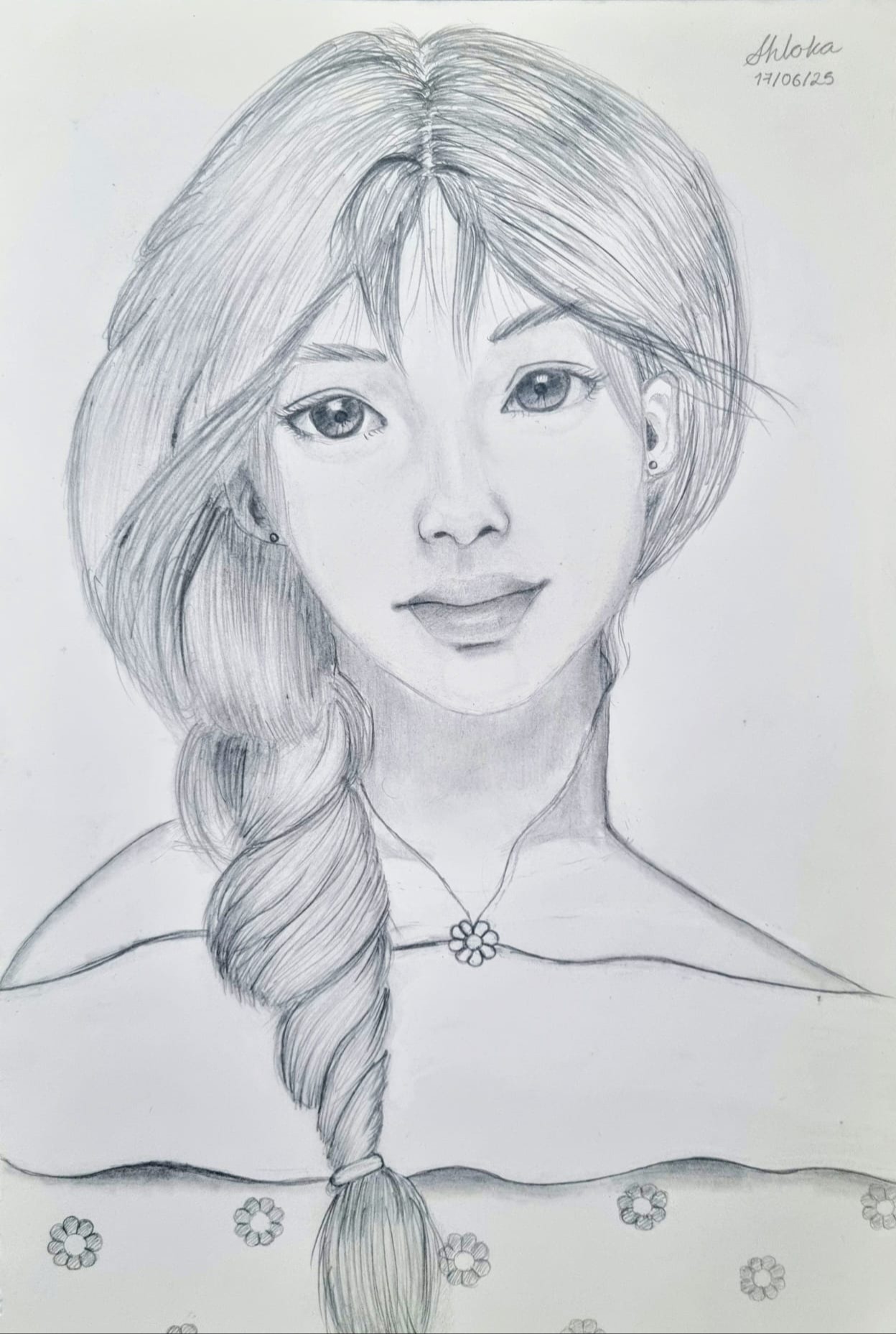 drawing of girl. Drawn by Shloka