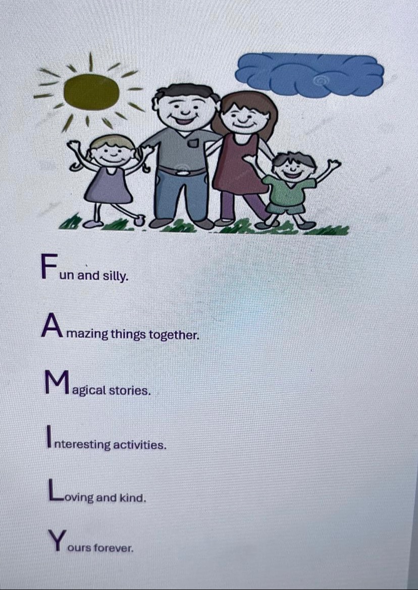 Acrostic Poem- Family