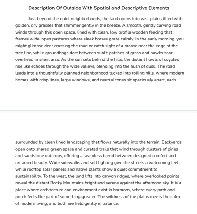 Spatial Description Of The Outdoors