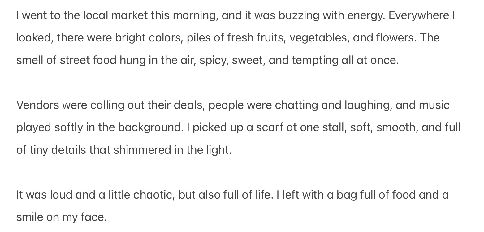 A story about when I went to a local market
