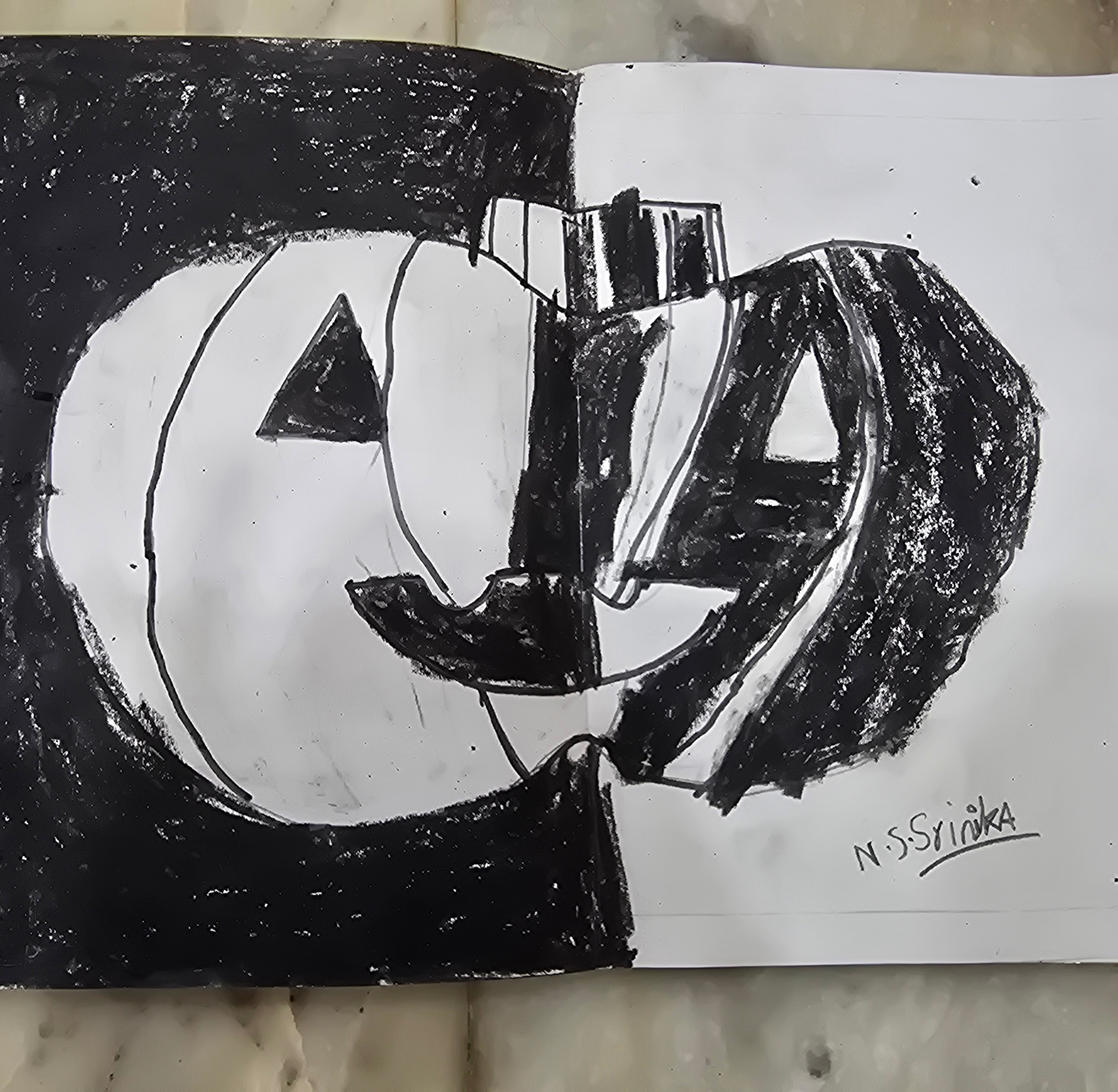 Pumpkin - positive & negative space