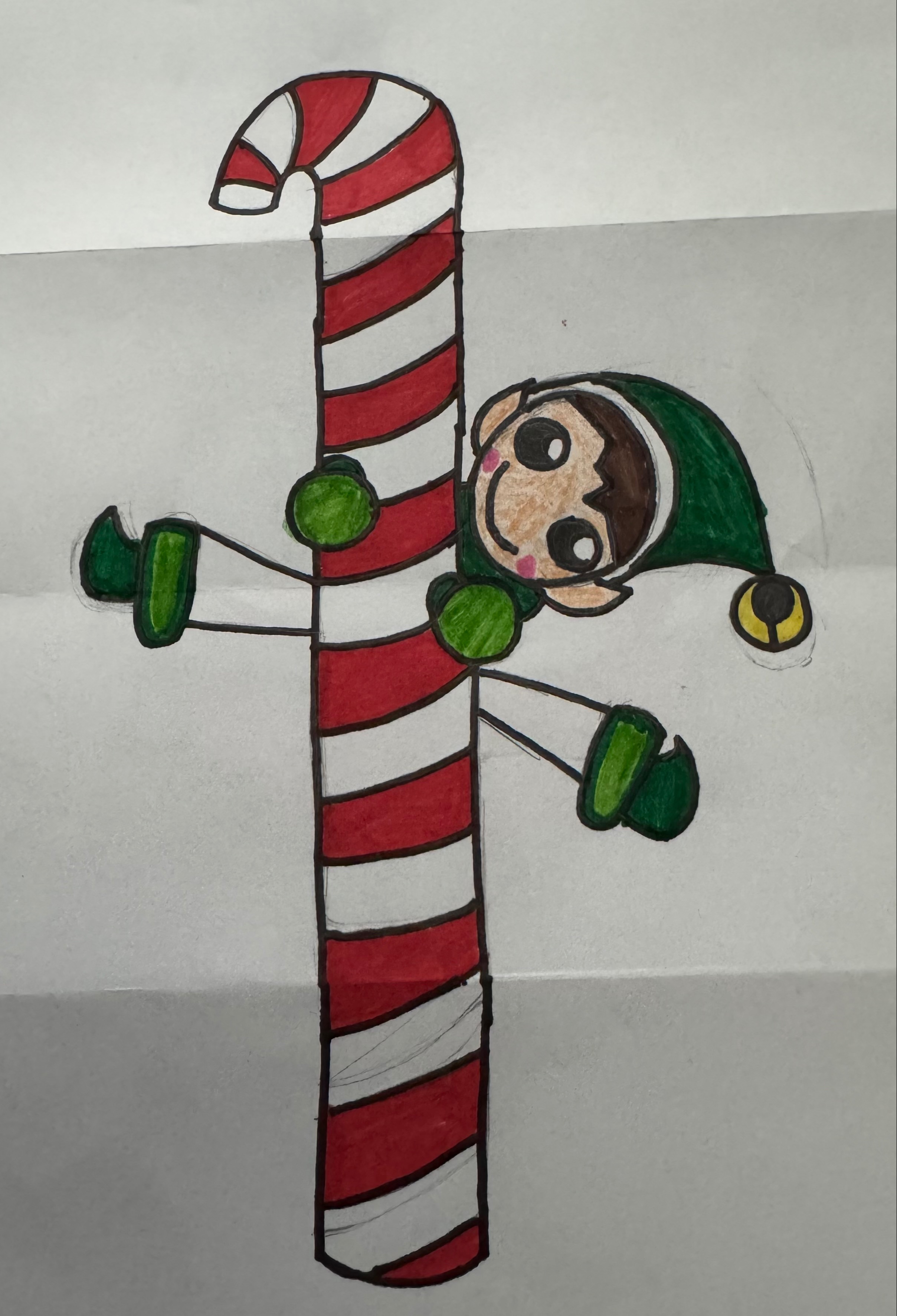 Elf holding a Candy-cane