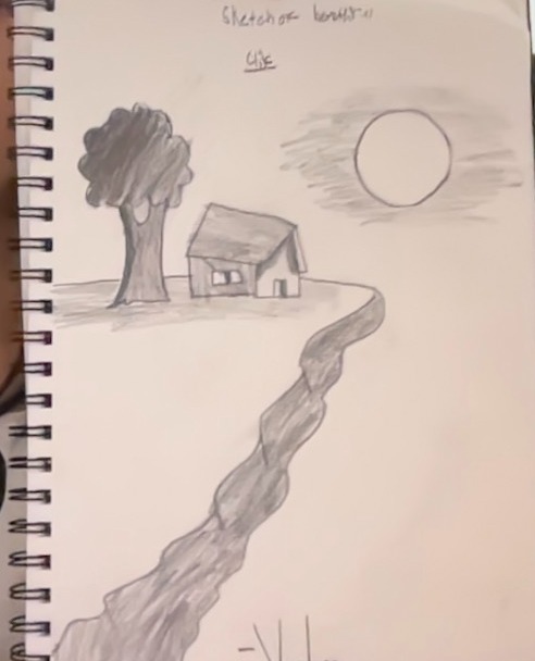 sketch of a clif