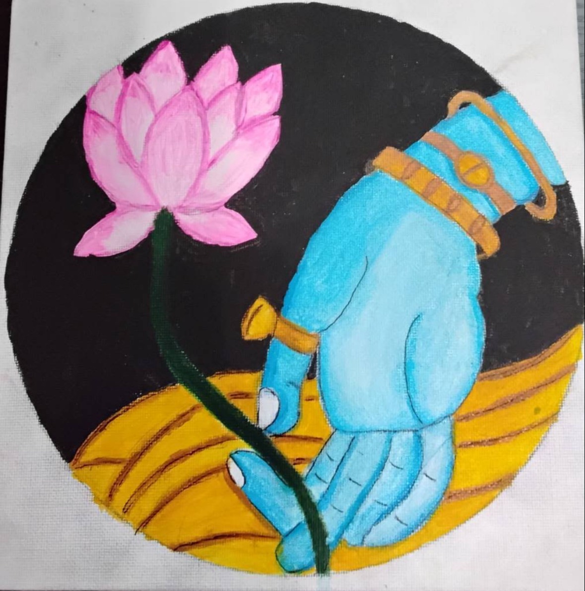 lotus with god's hand painting