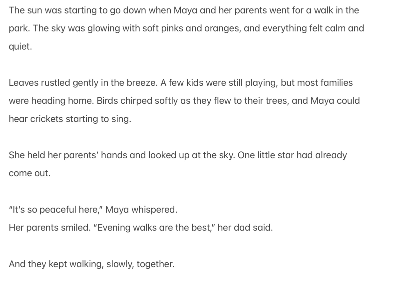 A walk in the evening 