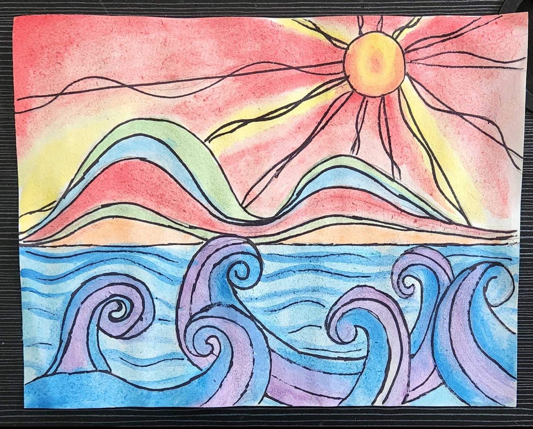 The sun,sand,waves
