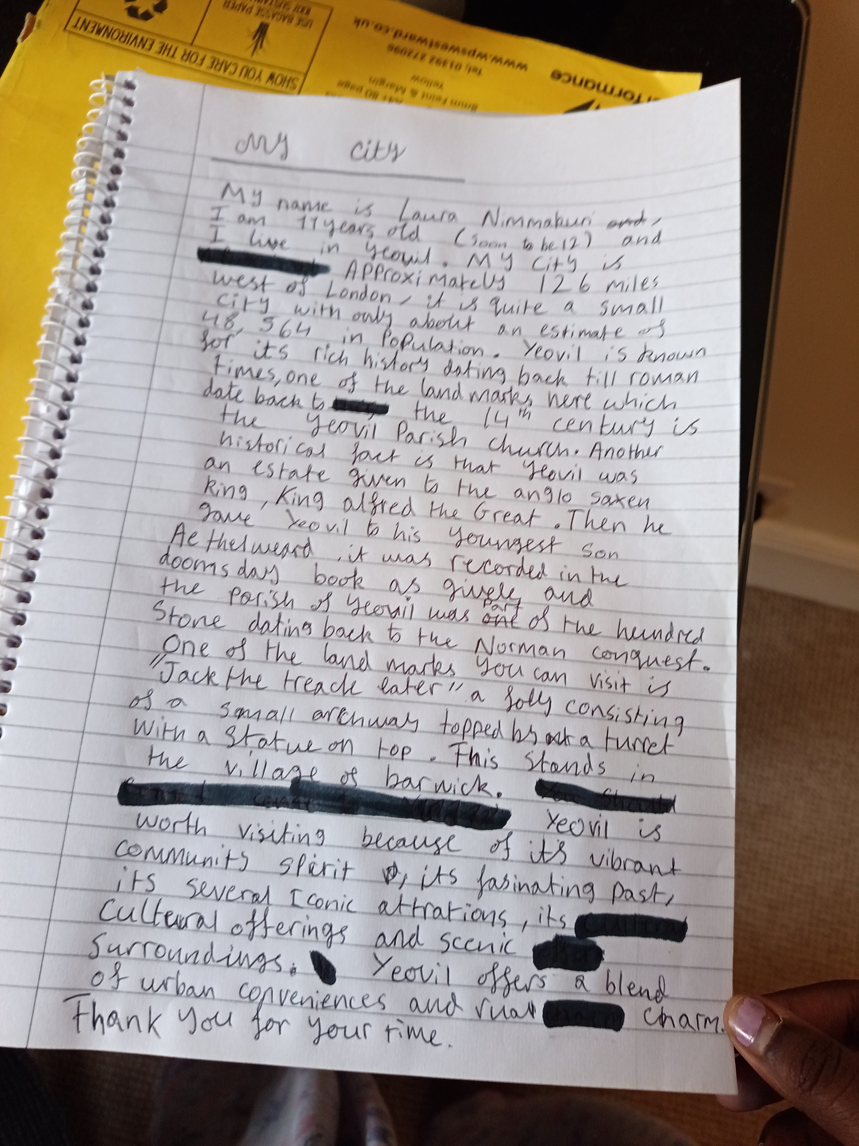 My city in writing
