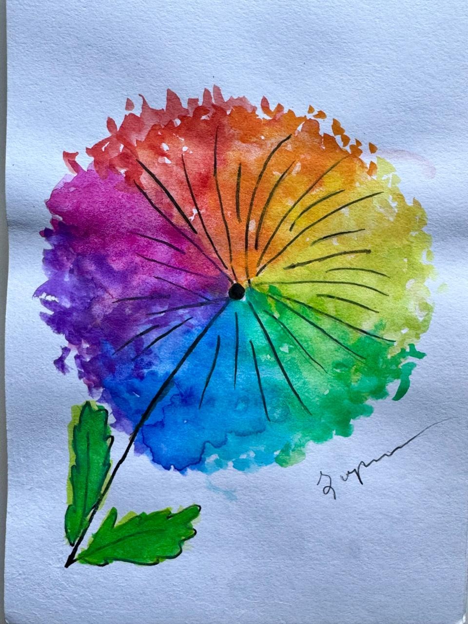 Colourful Flower - Water Paint Art