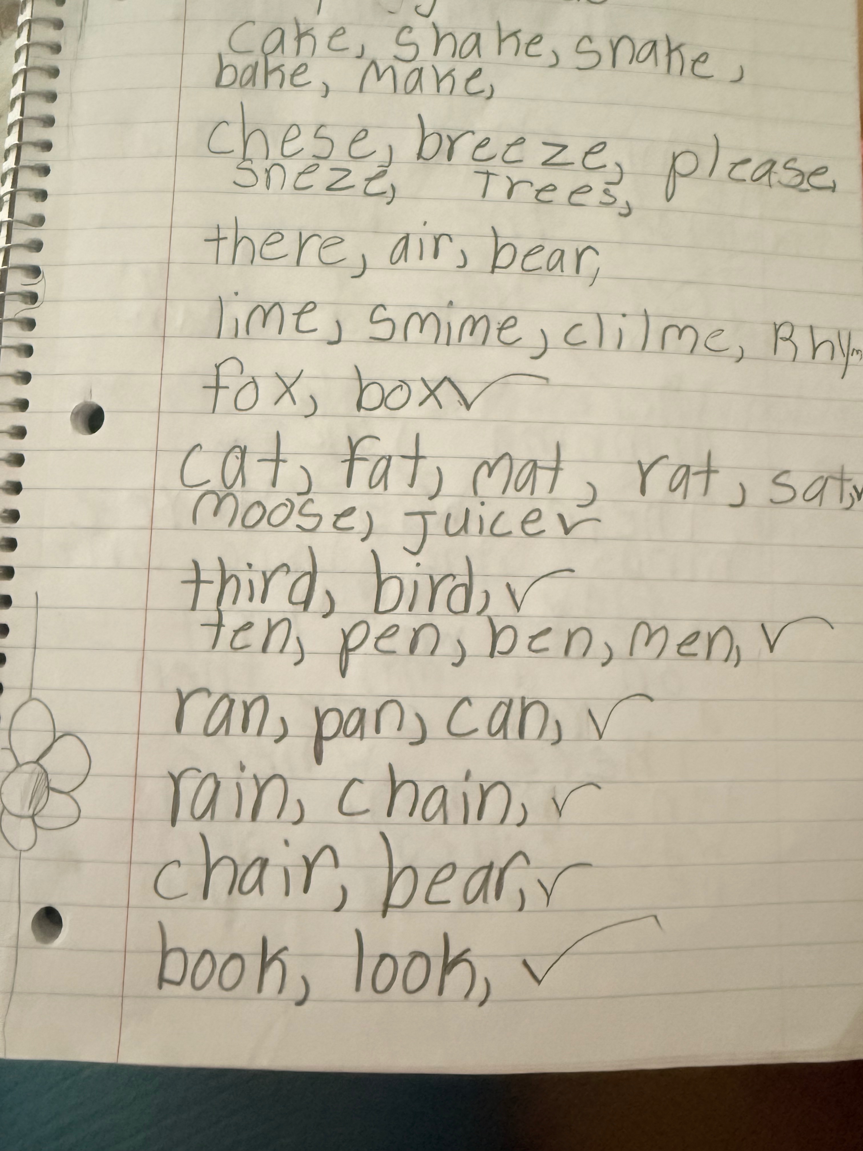 Rhyming words