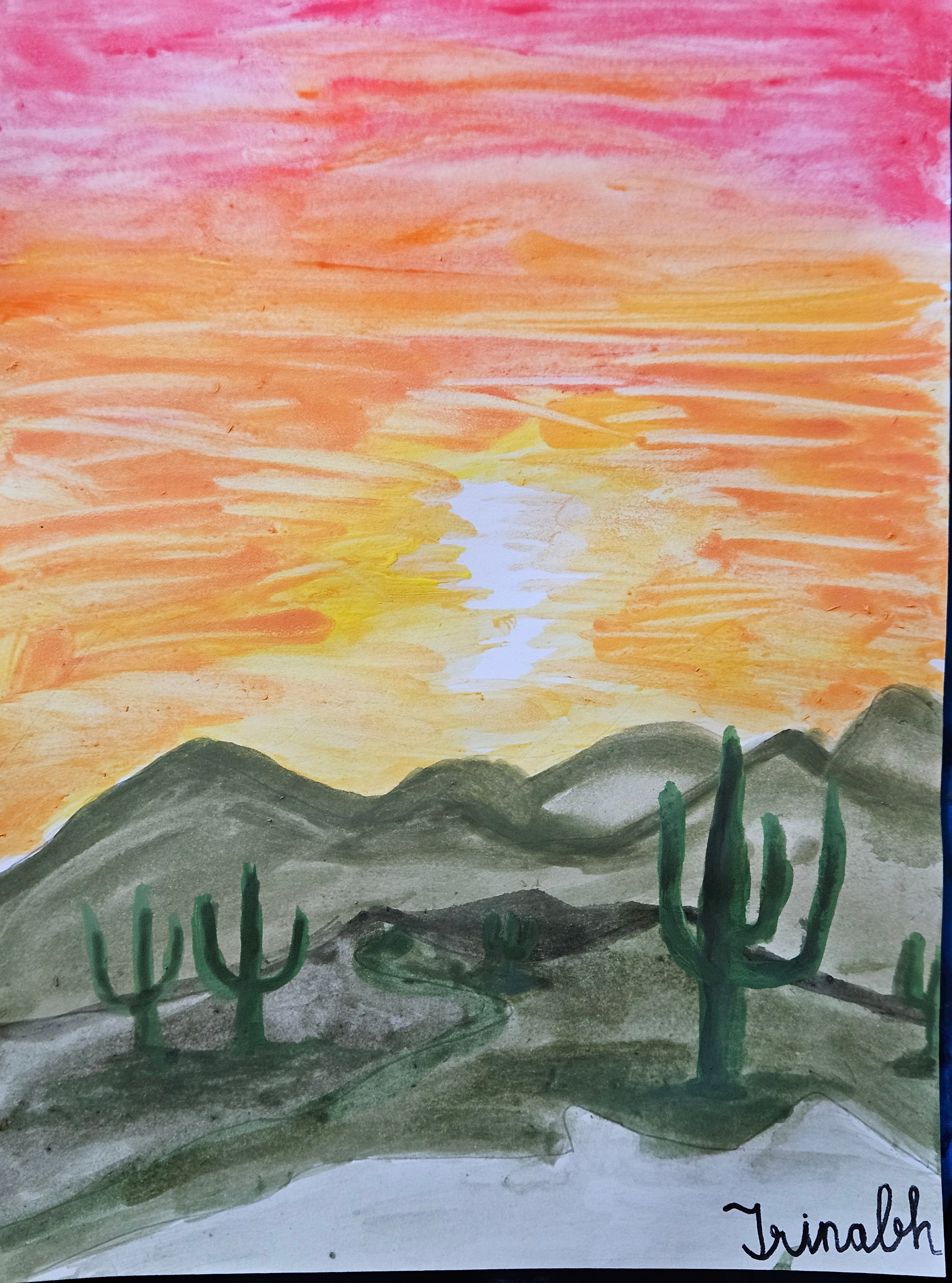 Watercolor landscape (desertscape)