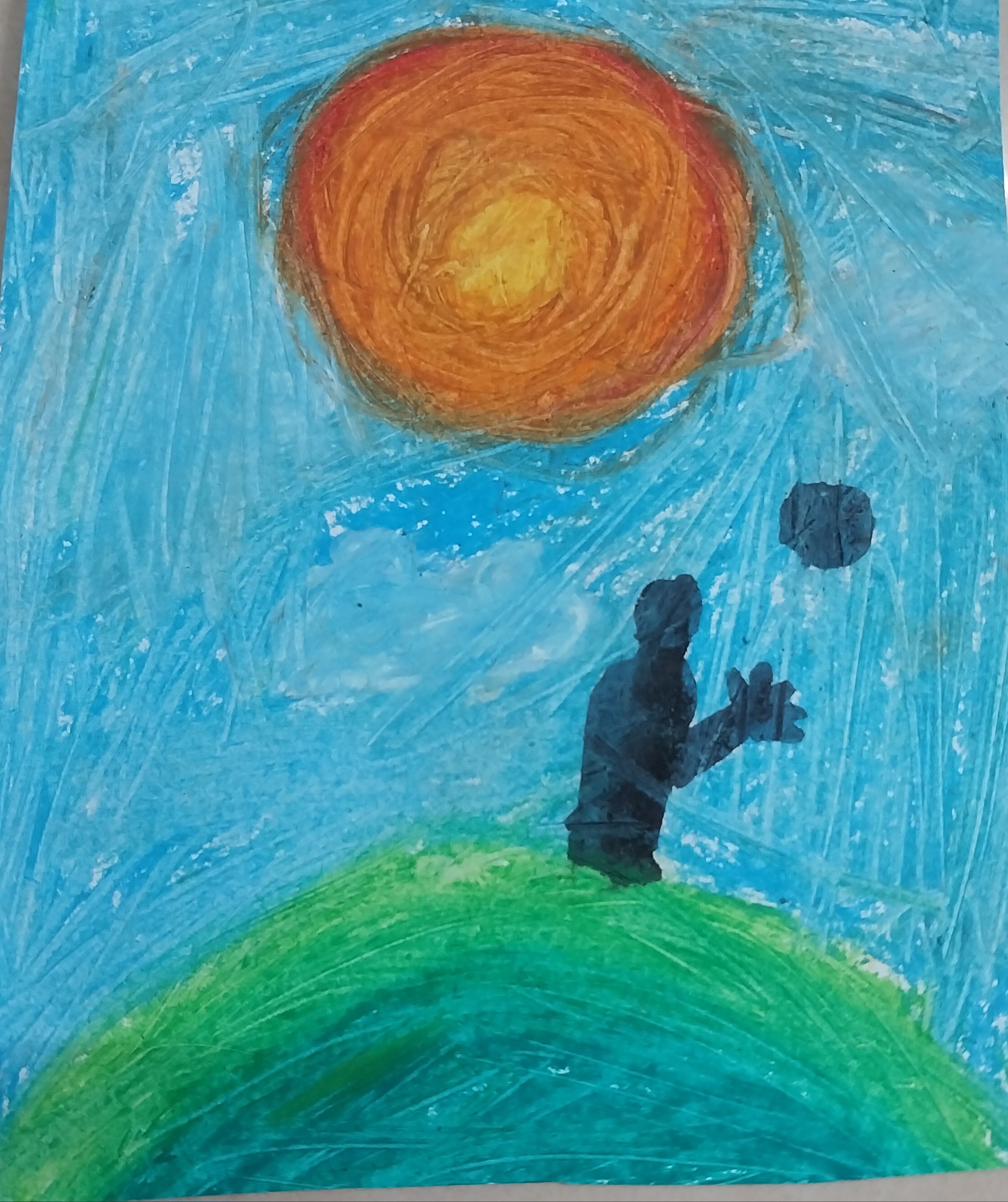 Catching a ball during the day