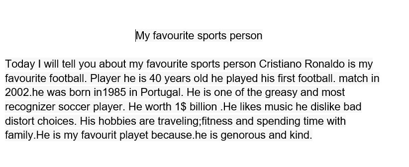 My favourite Sports person