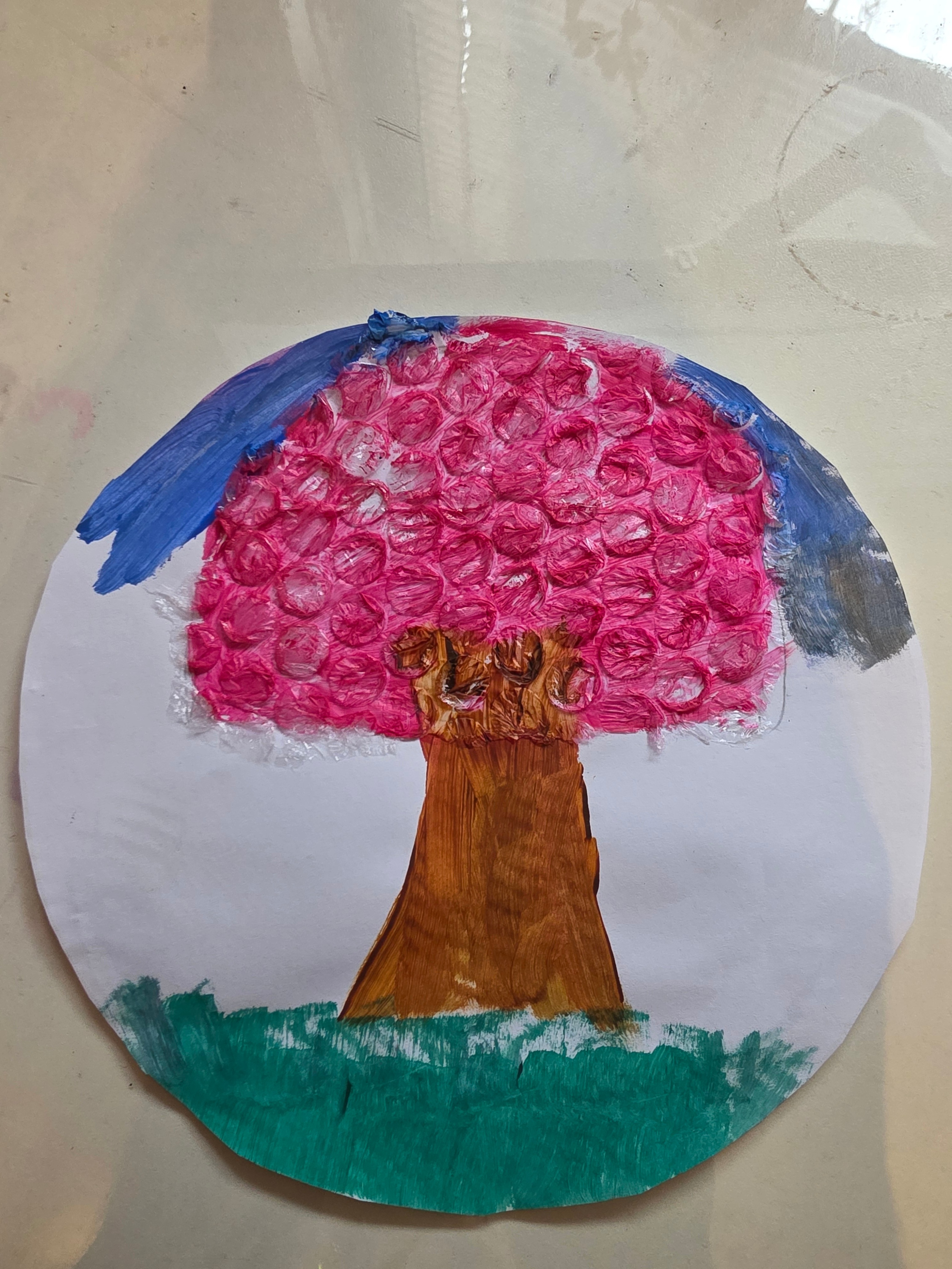 Colourful tree with bubblewrap