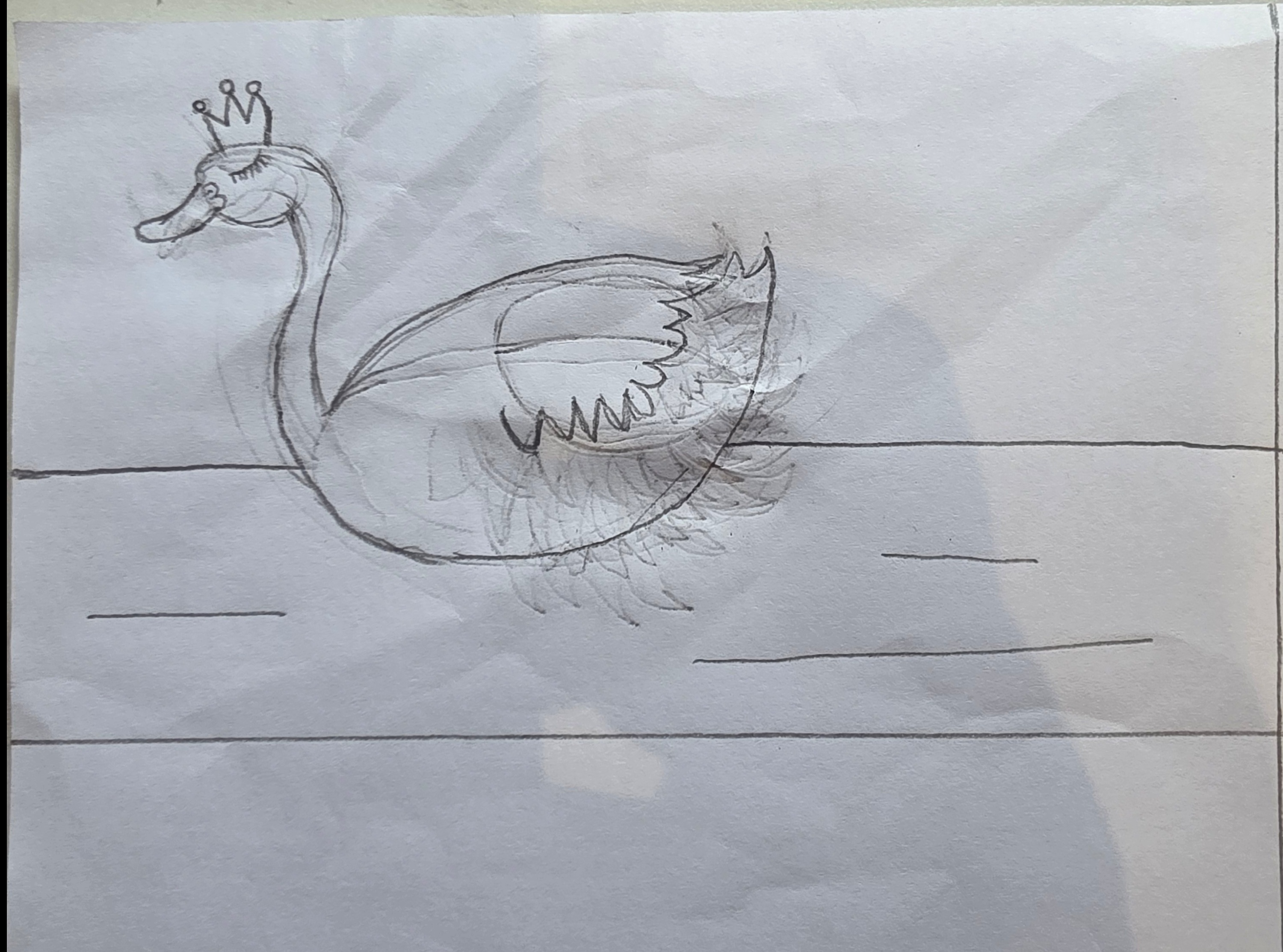 Swimming queen swan