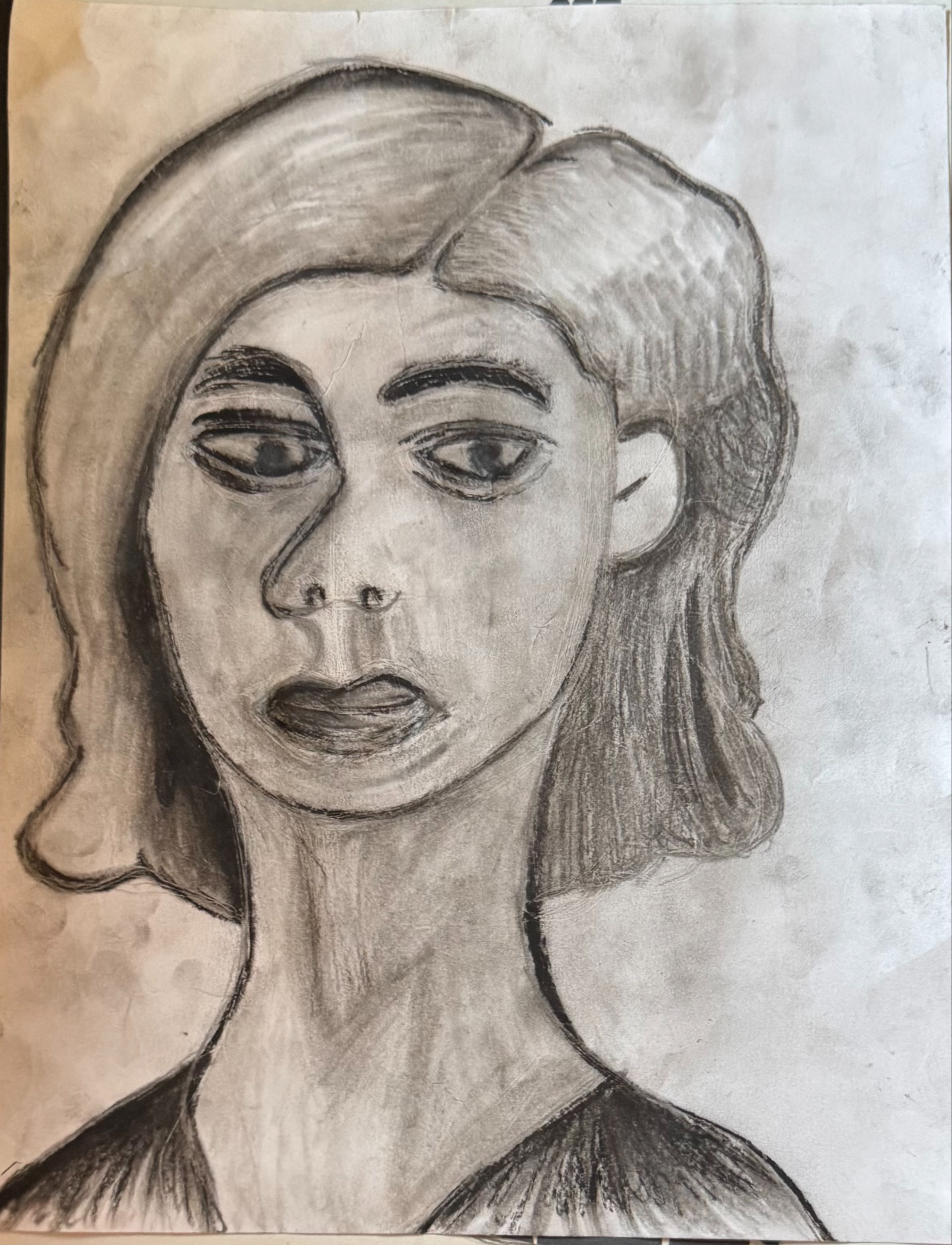 realistic portrait using charcoal and graphite