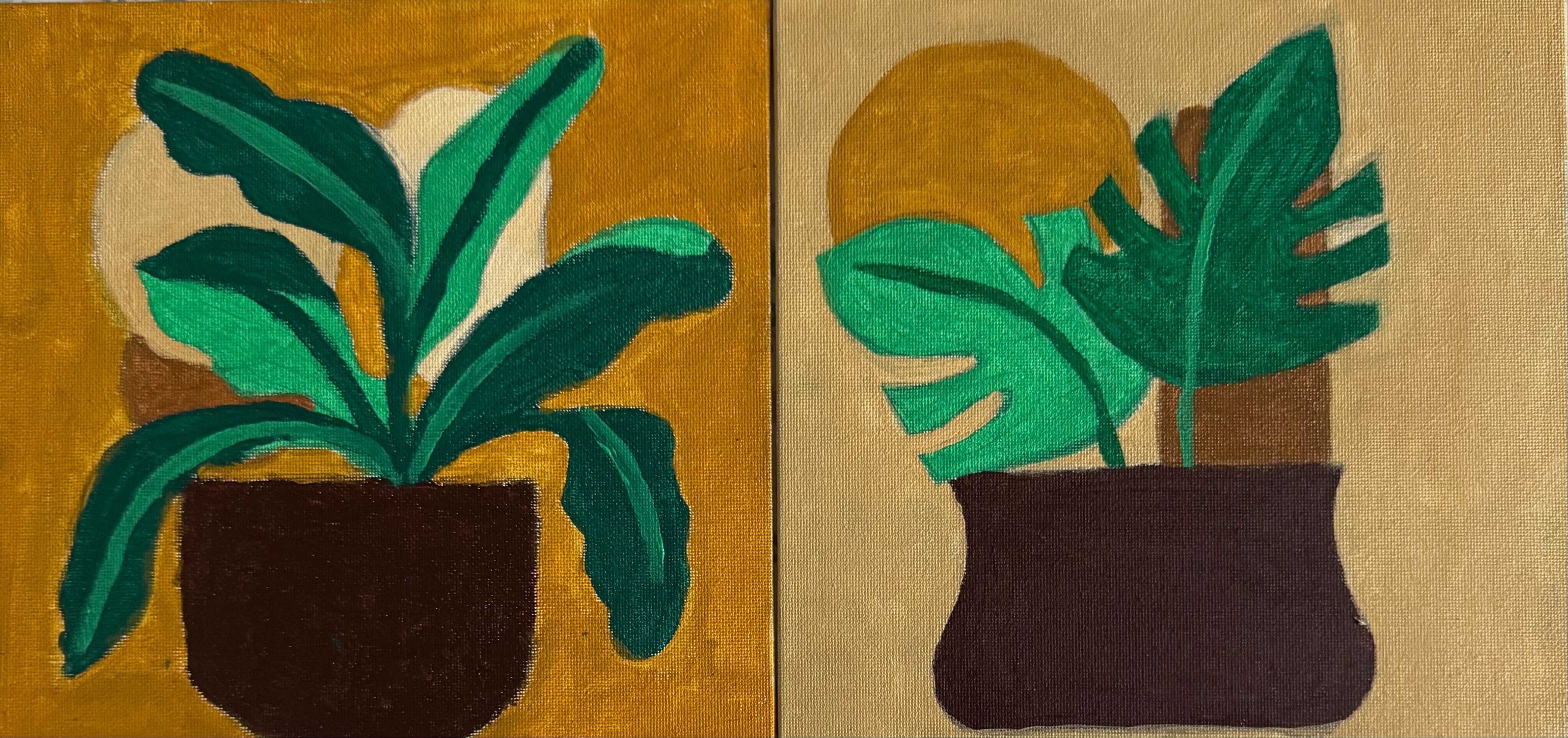 multi canvas Bohemian Art using Acrylics
