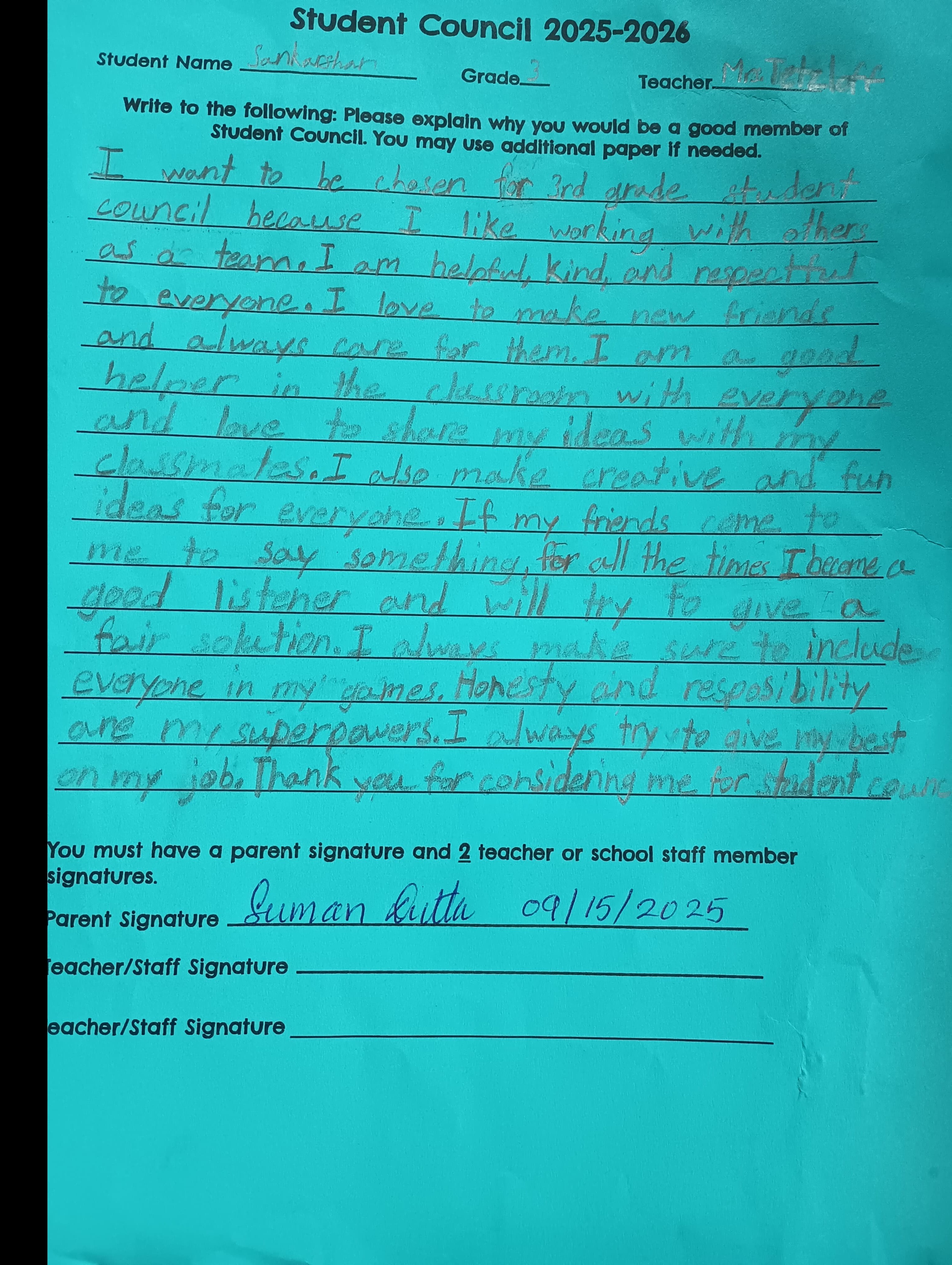 Student Council Essay