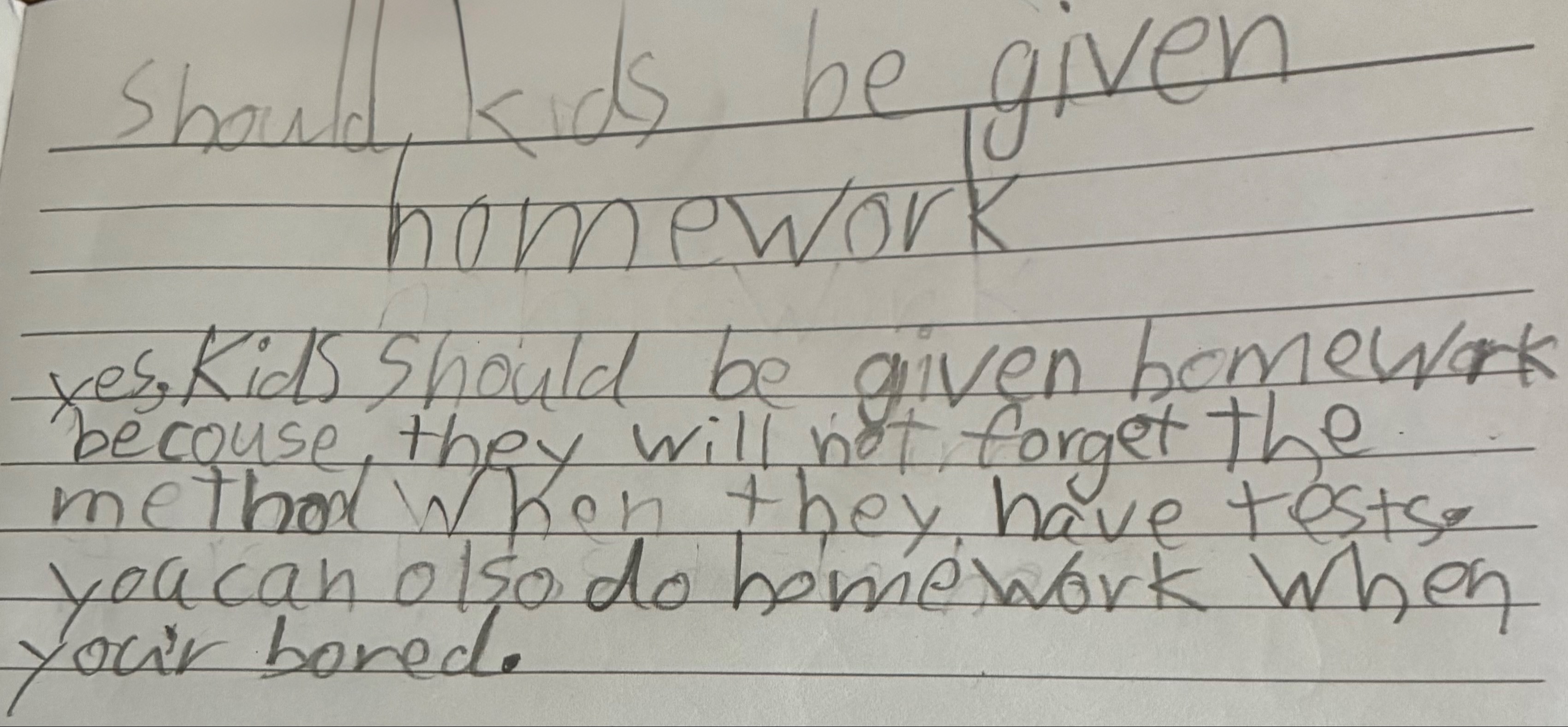 Should kids be given homework