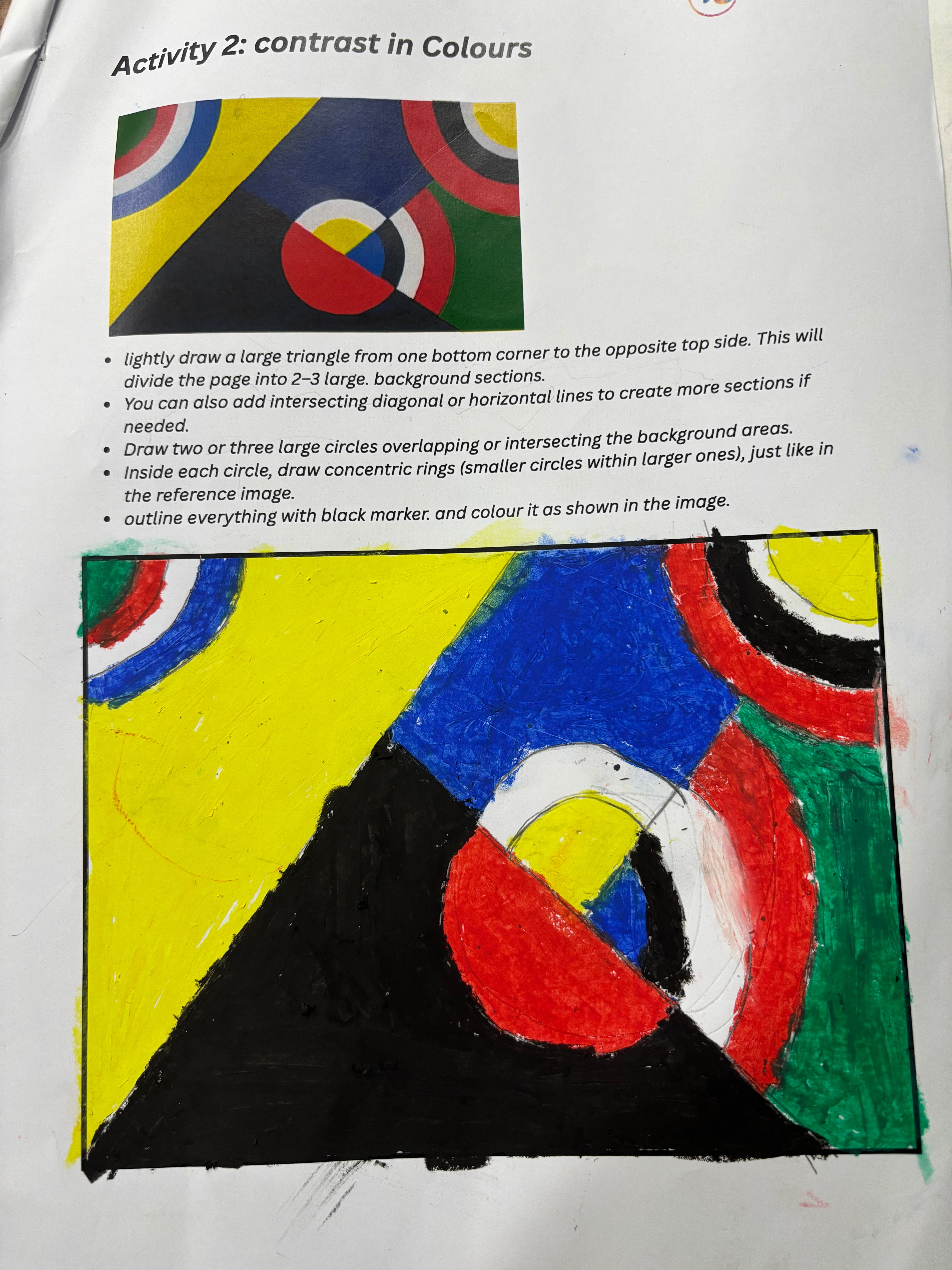 Homework contrast in colours 