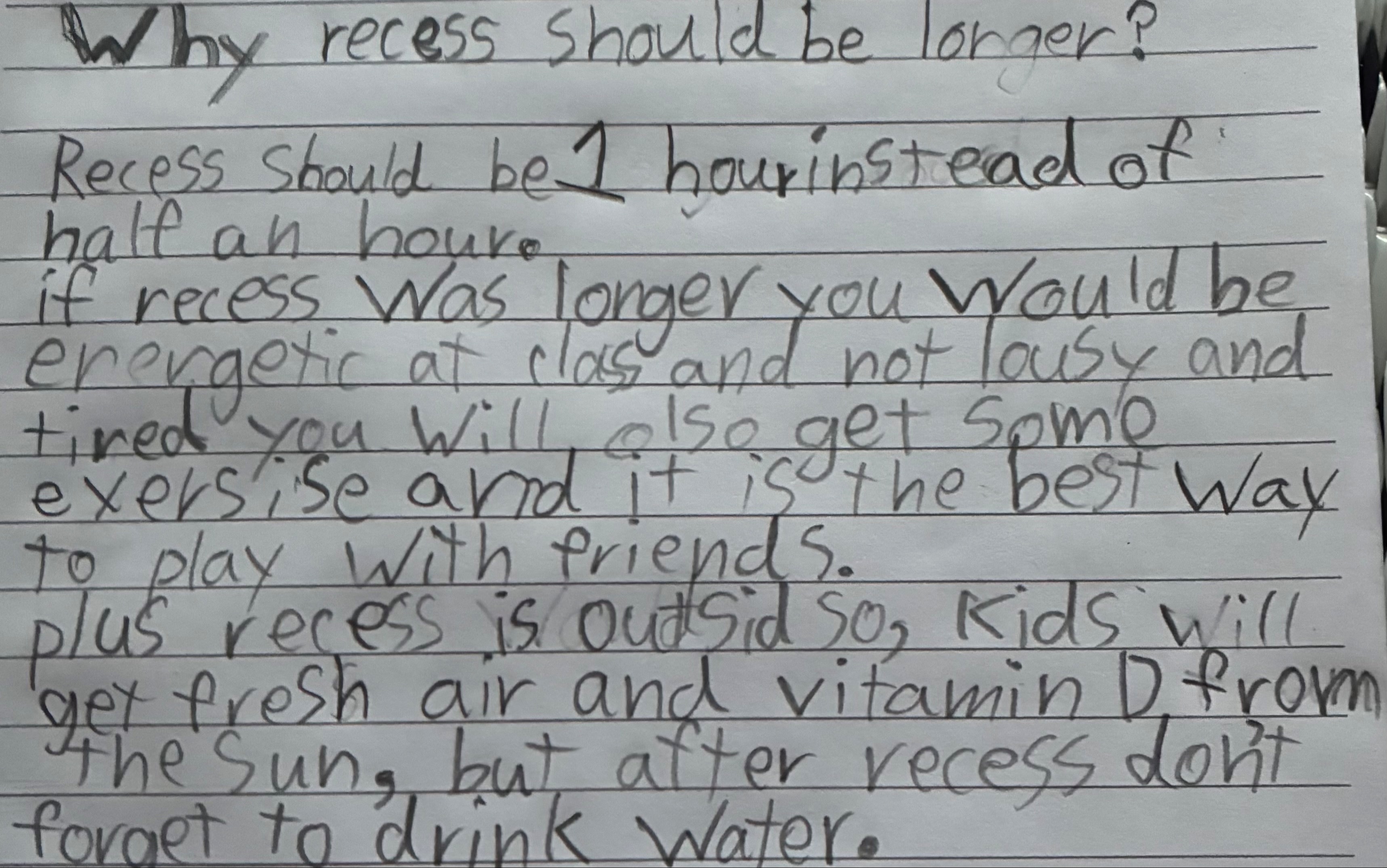 Why recess should be longer 