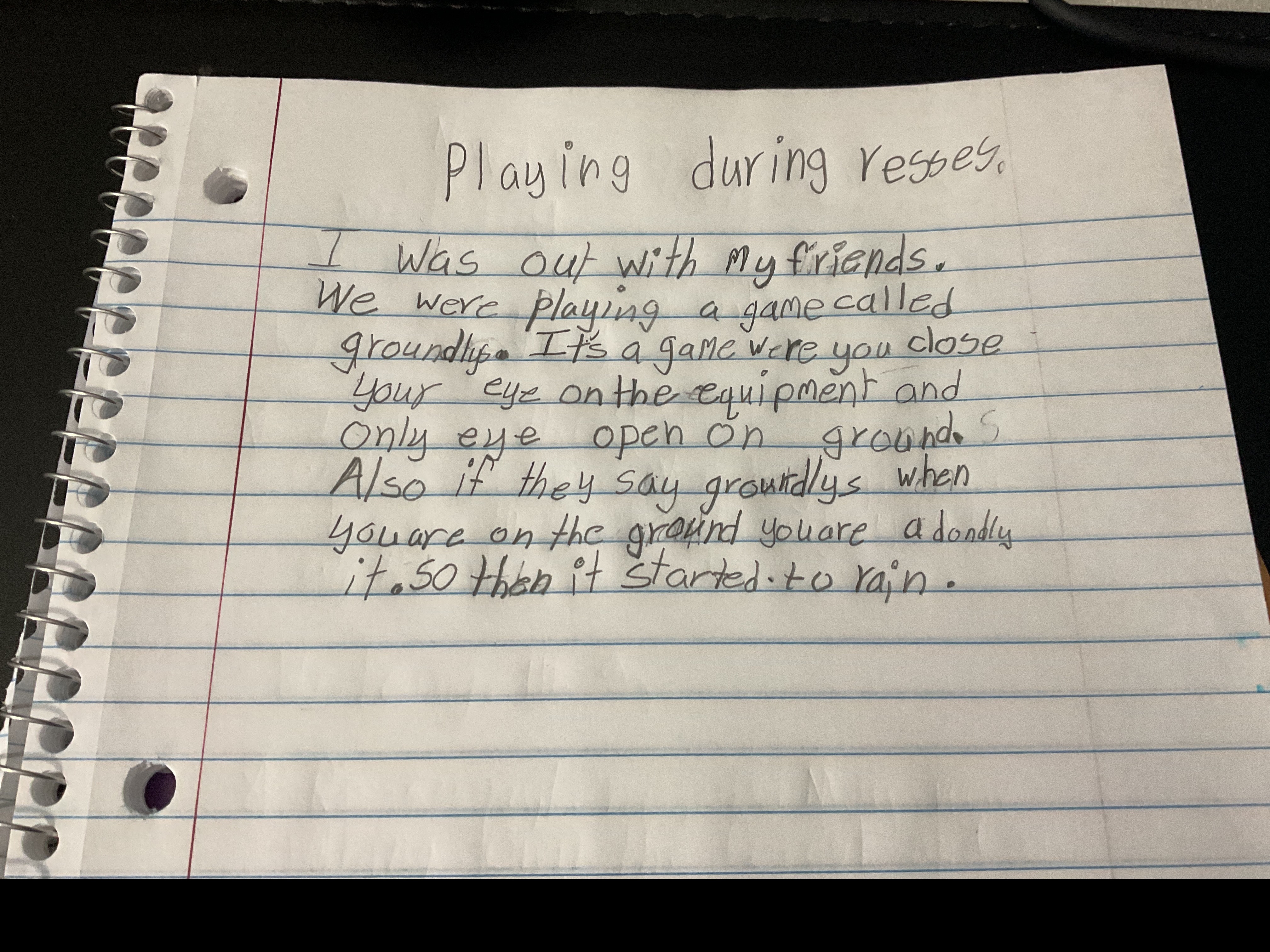 Playing during recess