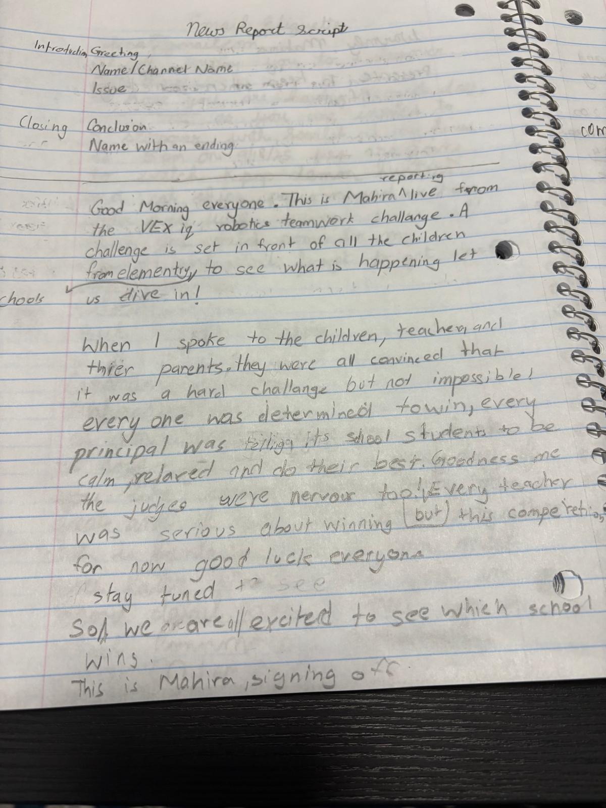 news report script