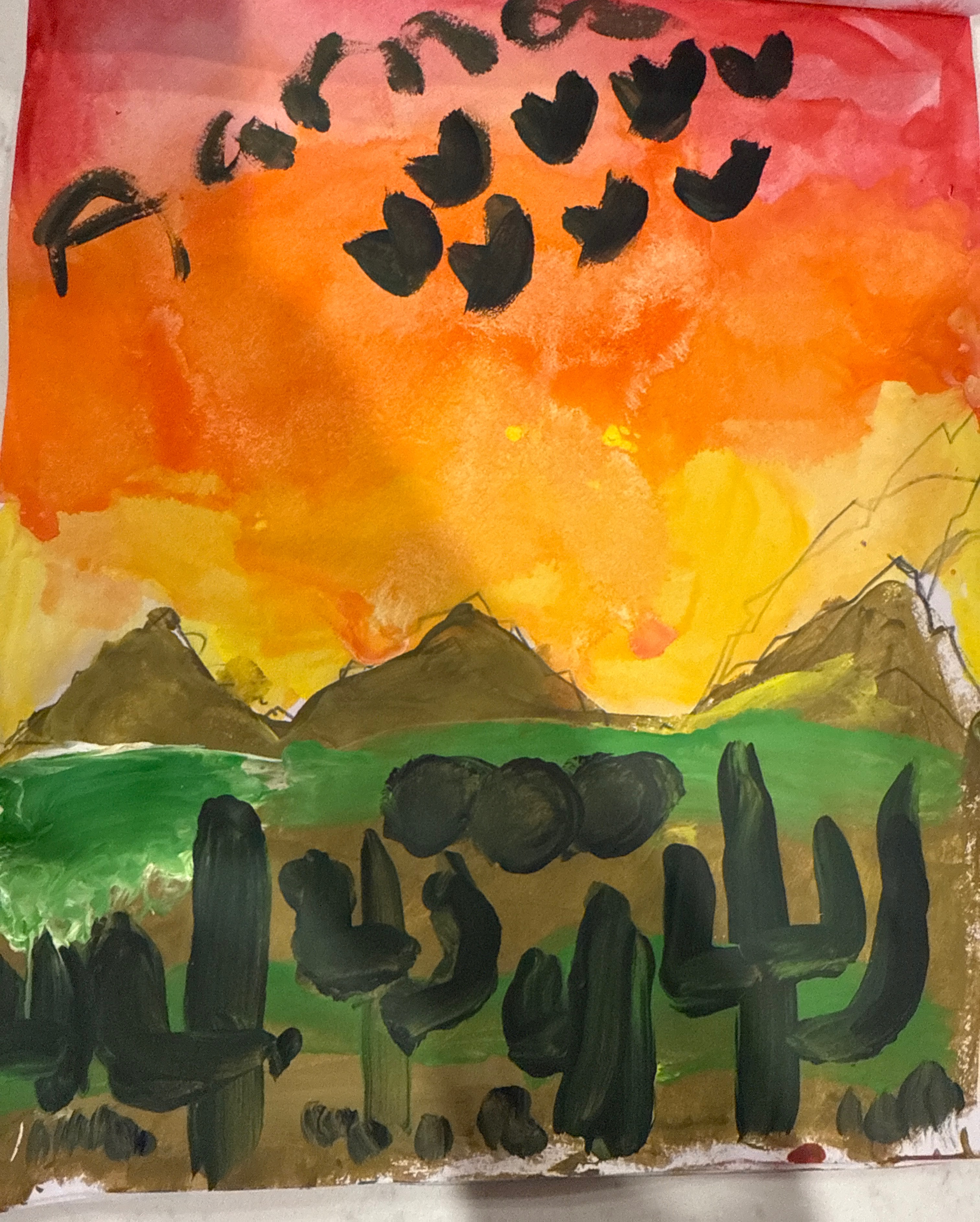 Dessert scape - watercolor