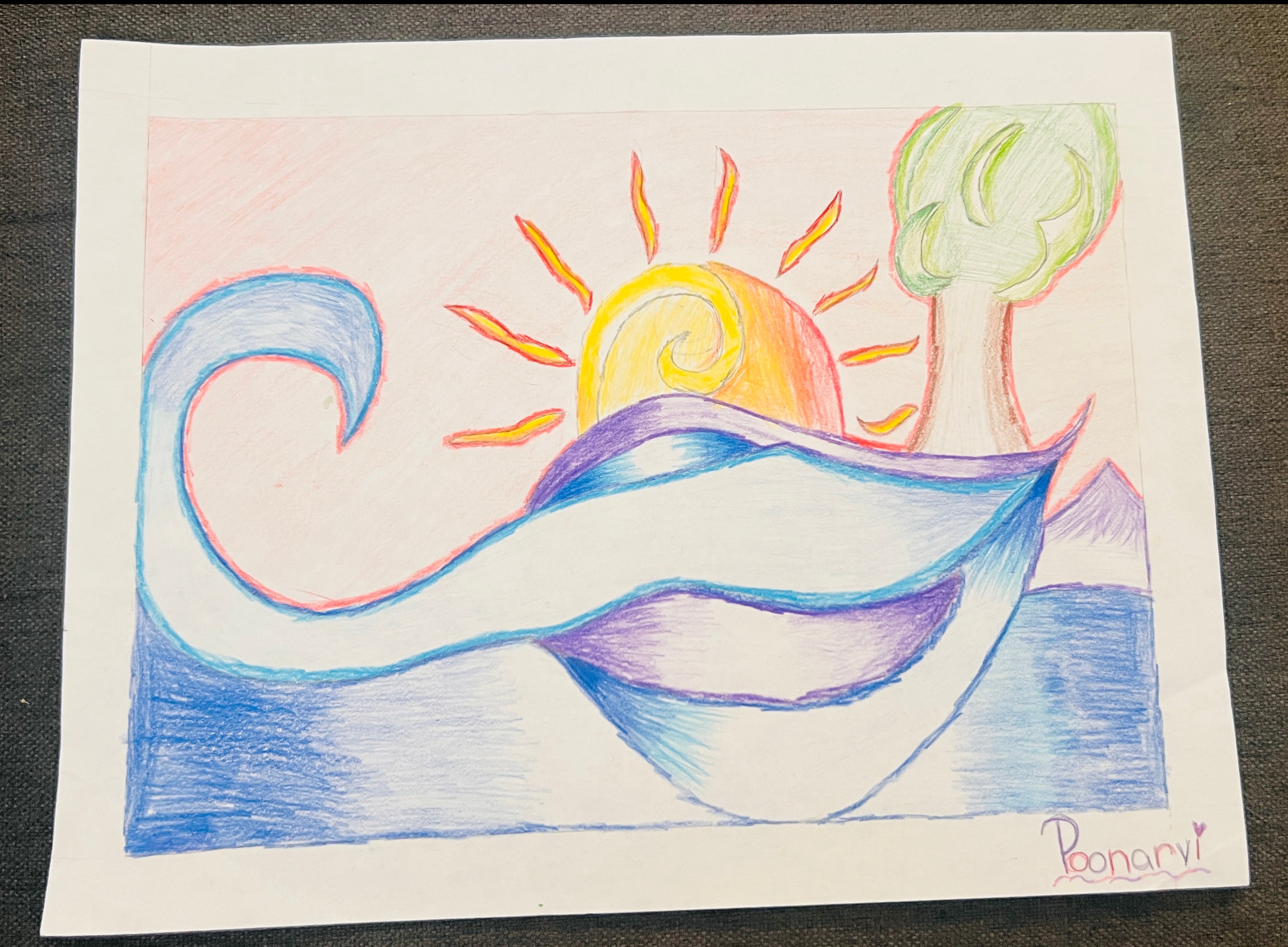 The sun and the waves