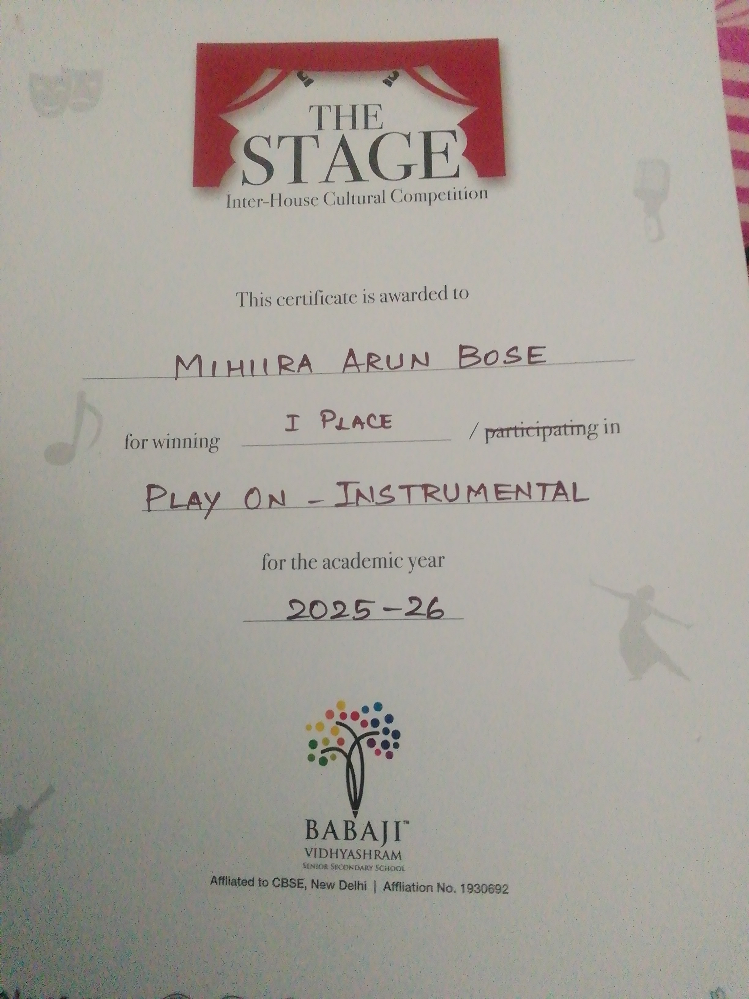 I won 1st prize in stage
