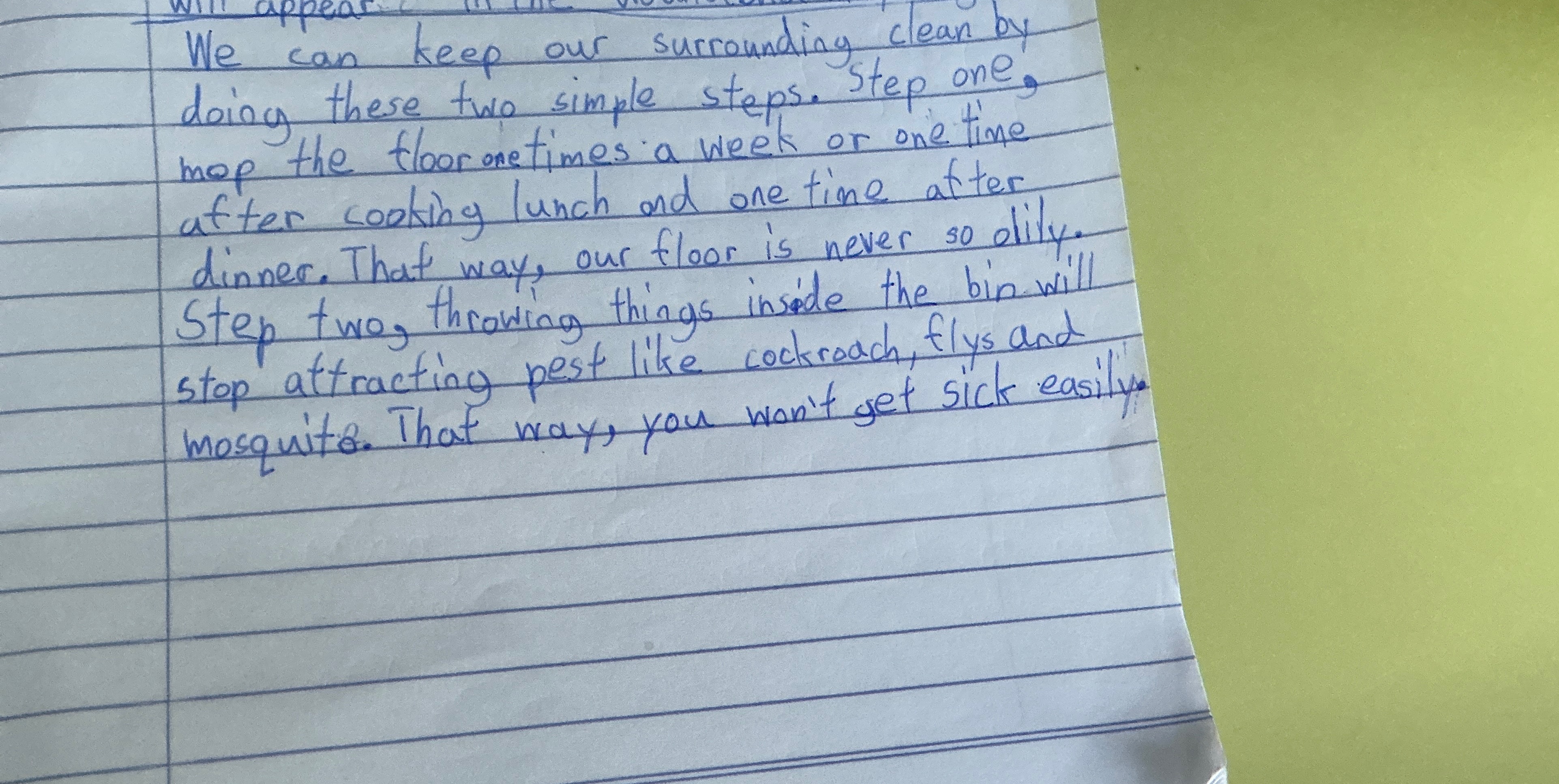 How do we keep a surrounding clean in two steps?