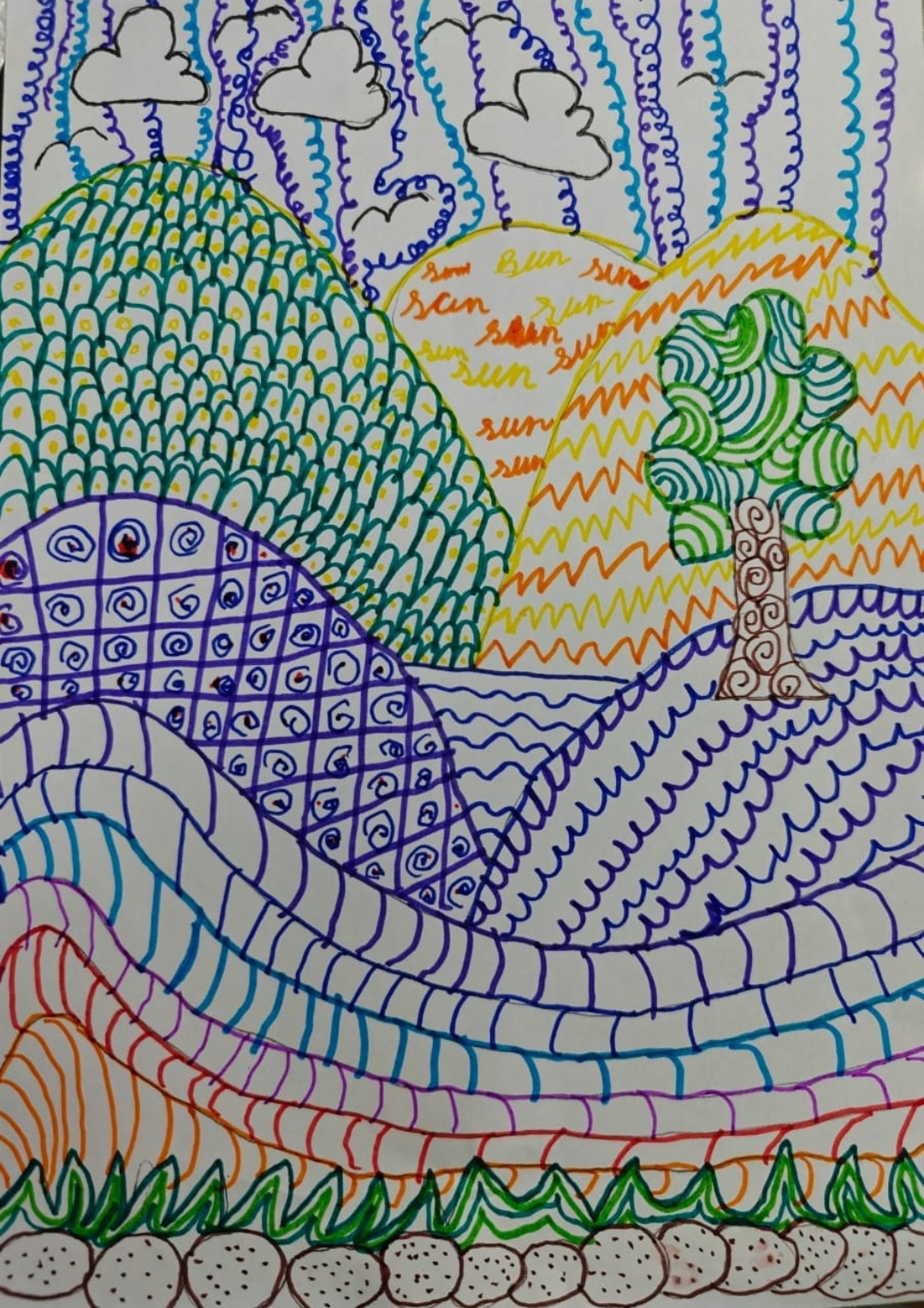 Landscape with lines