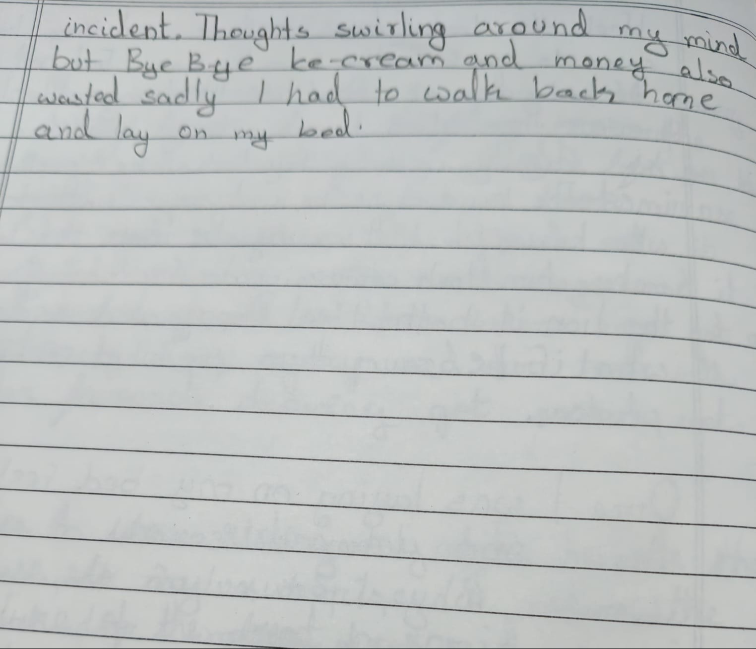 Descriptive writing about my ice-cream