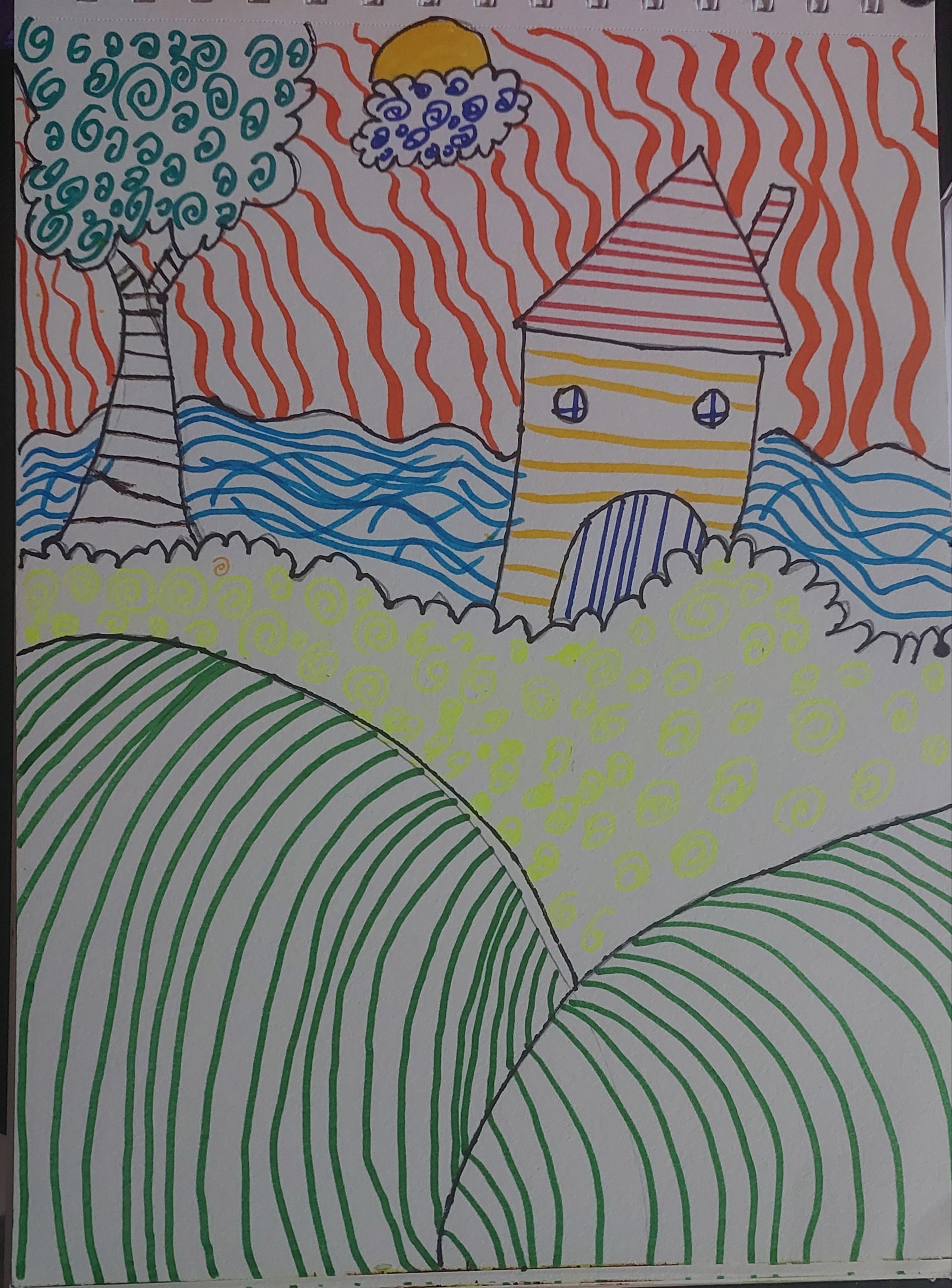 Landscape with lines