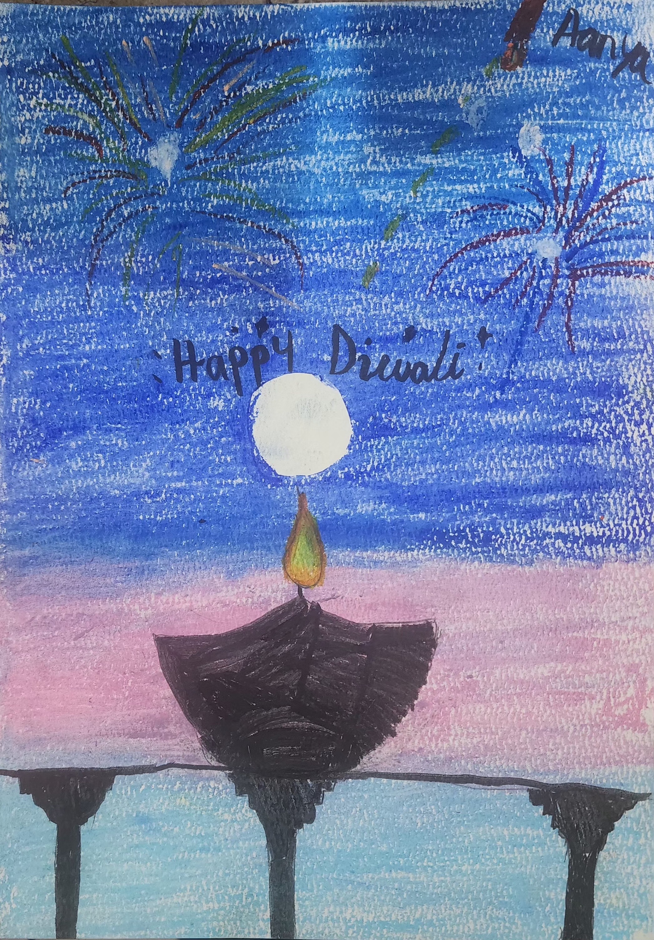 Diwali Diya with Fireworks