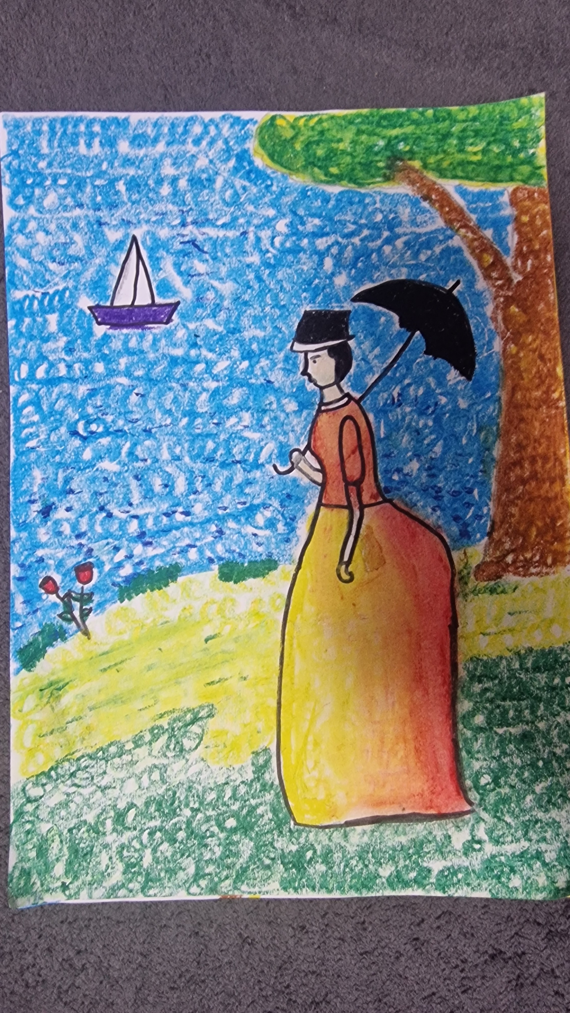 A lady in a park 