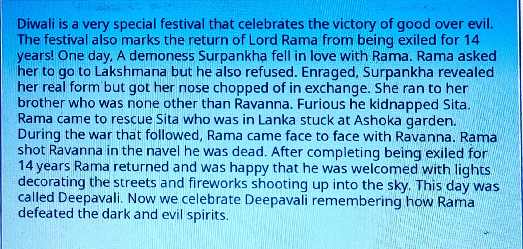 Diwali story
