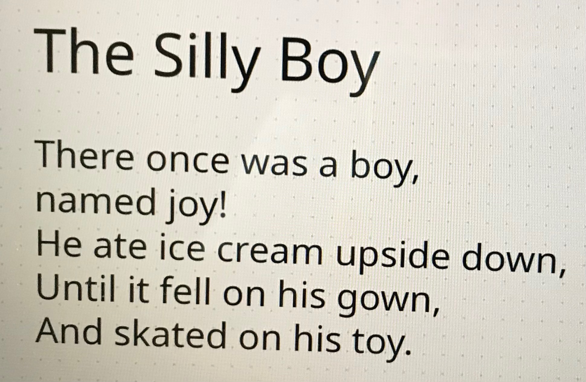 I made a limerick poem 