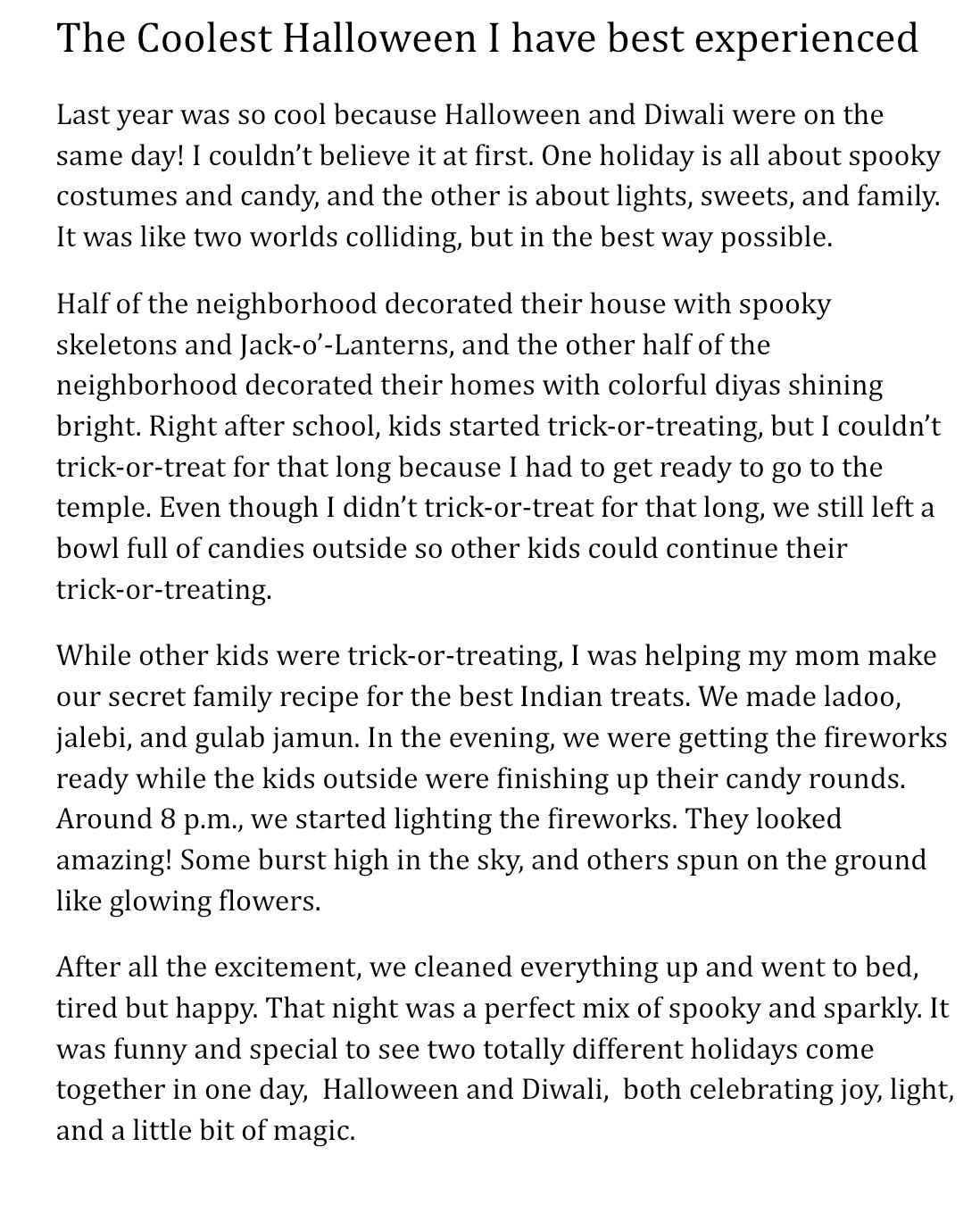 Spook and spark challenge 