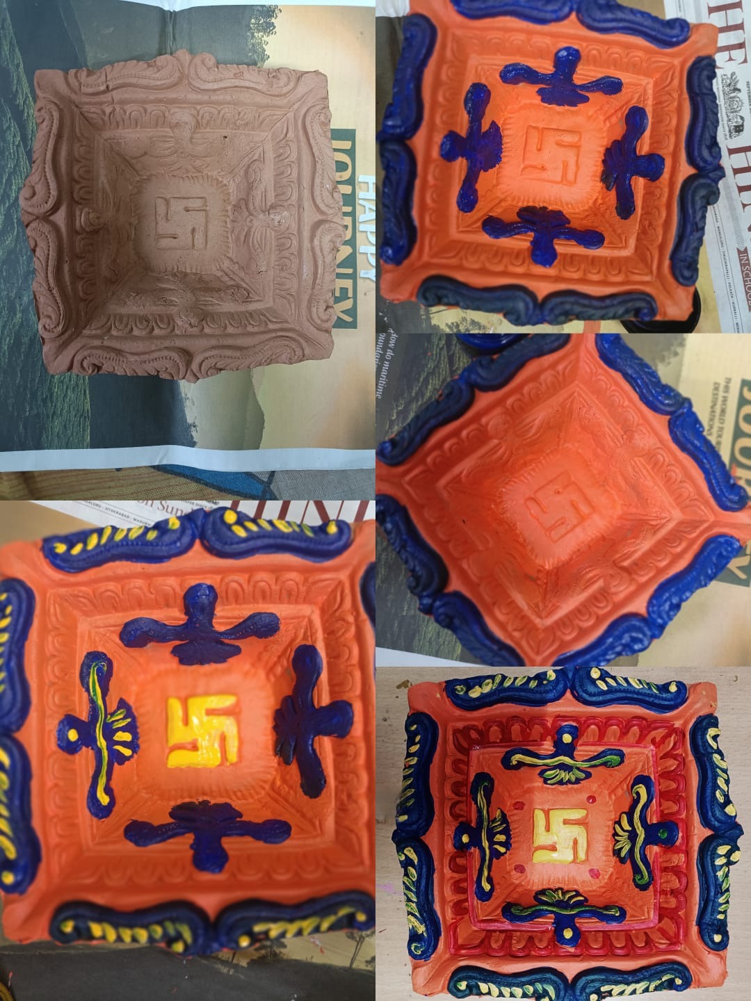 Step by step diya decoration 