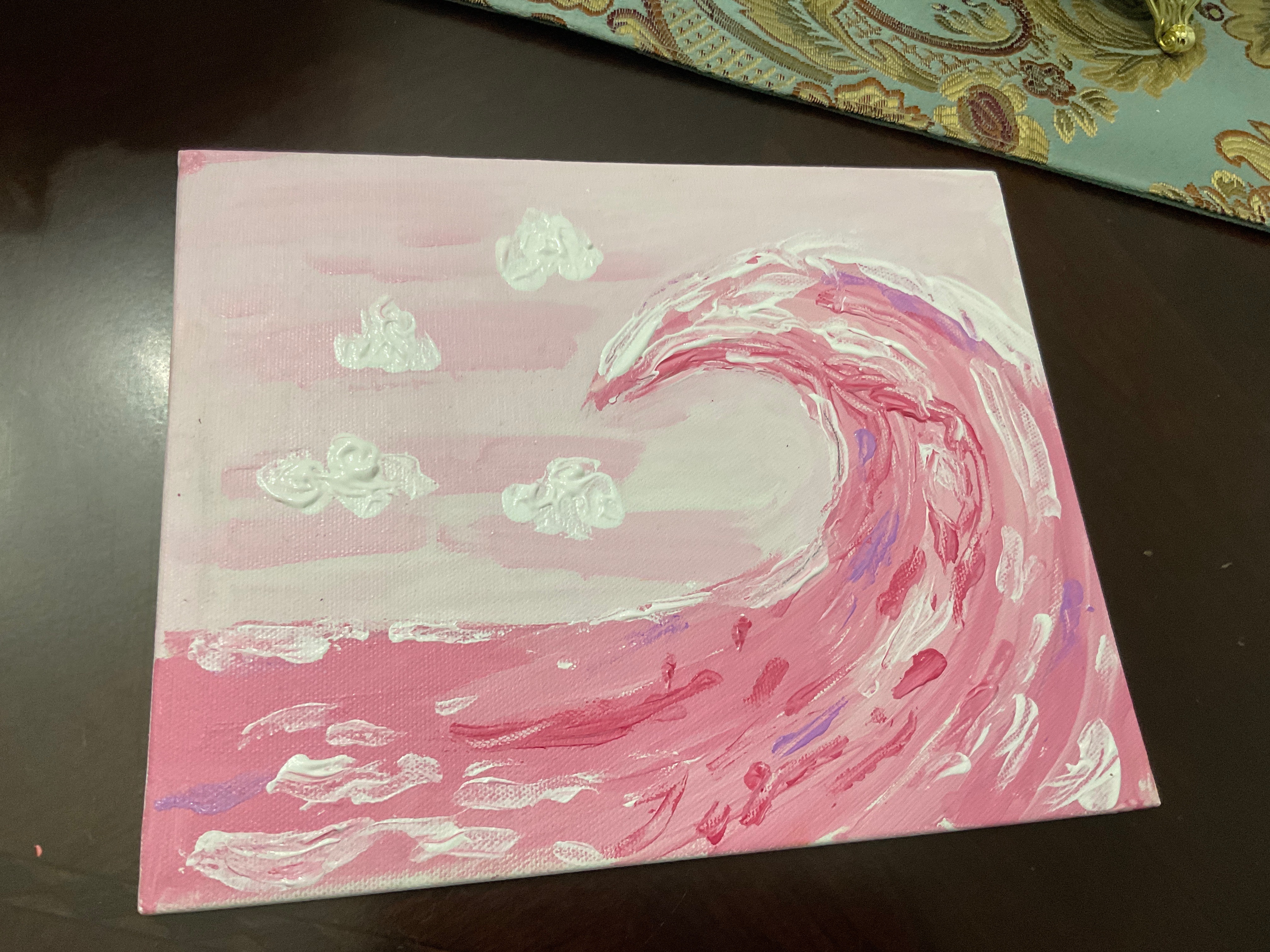 Pink ocean wave